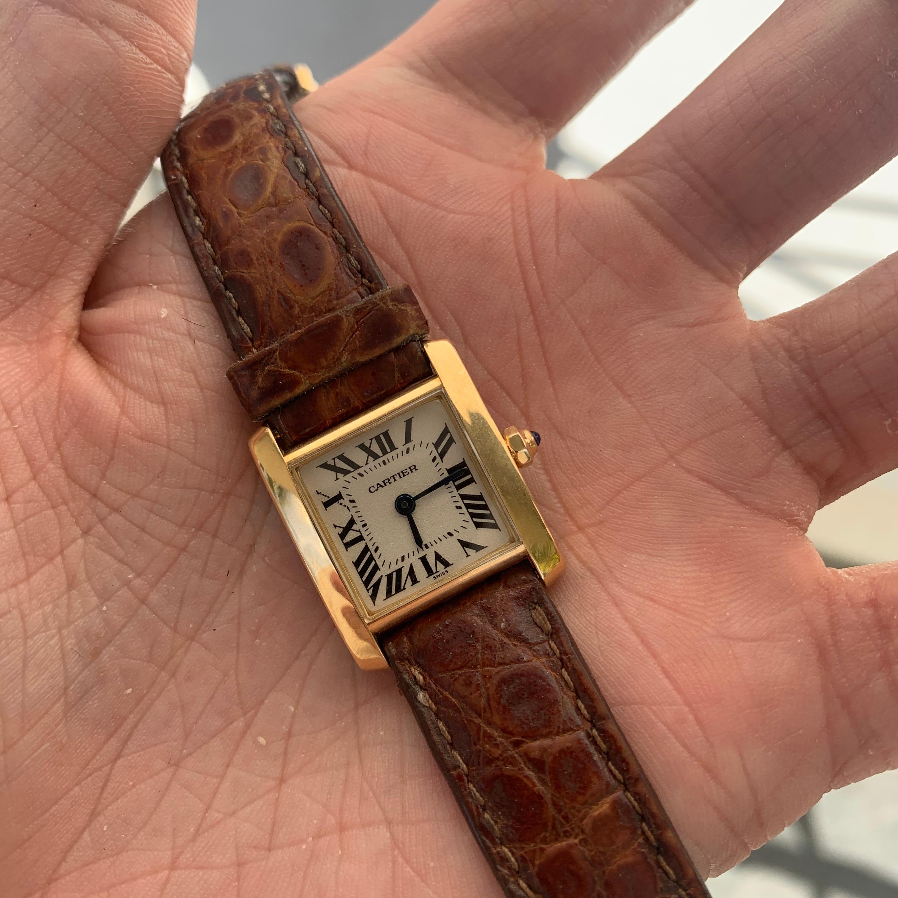 Cartier Ladies 18 Karat Yellow Gold Ladies Tank Francaise W5000256 In Excellent Condition For Sale In West Hollywood, CA