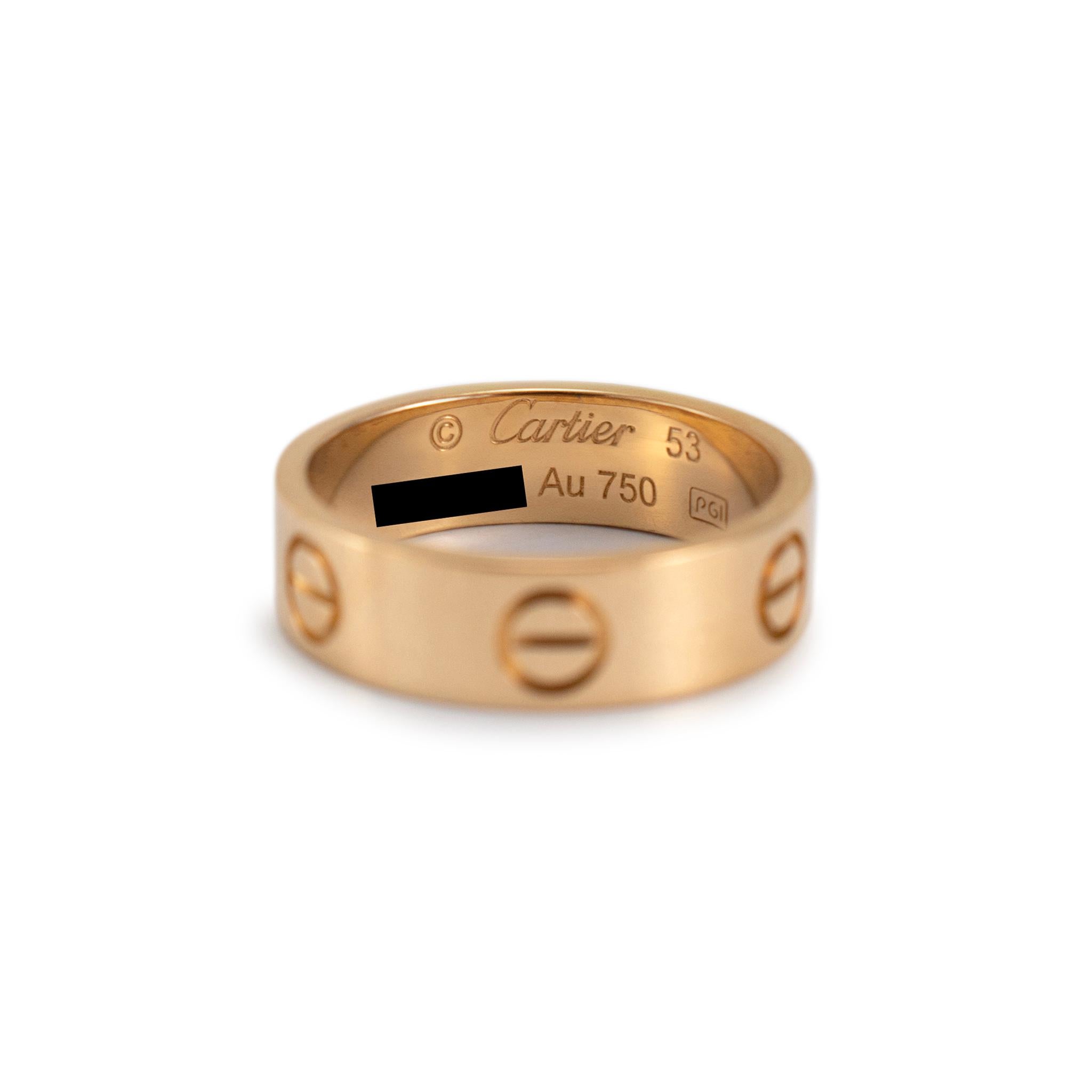 Anello Love Band in oro giallo 18 carati da donna Cartier 1