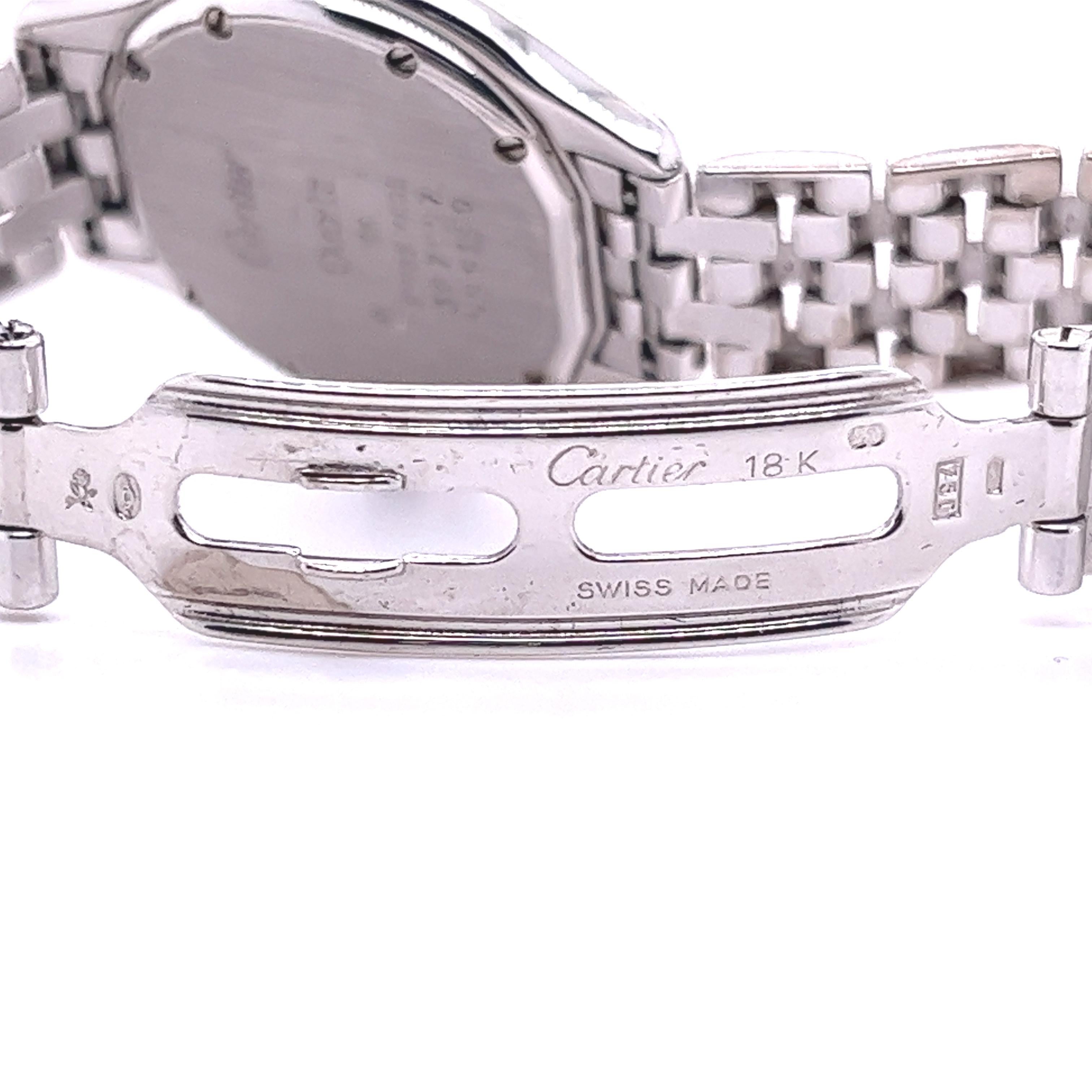 Cartier Ladies Watch in 18k White Gold and Round Cut Diamonds For Sale 1