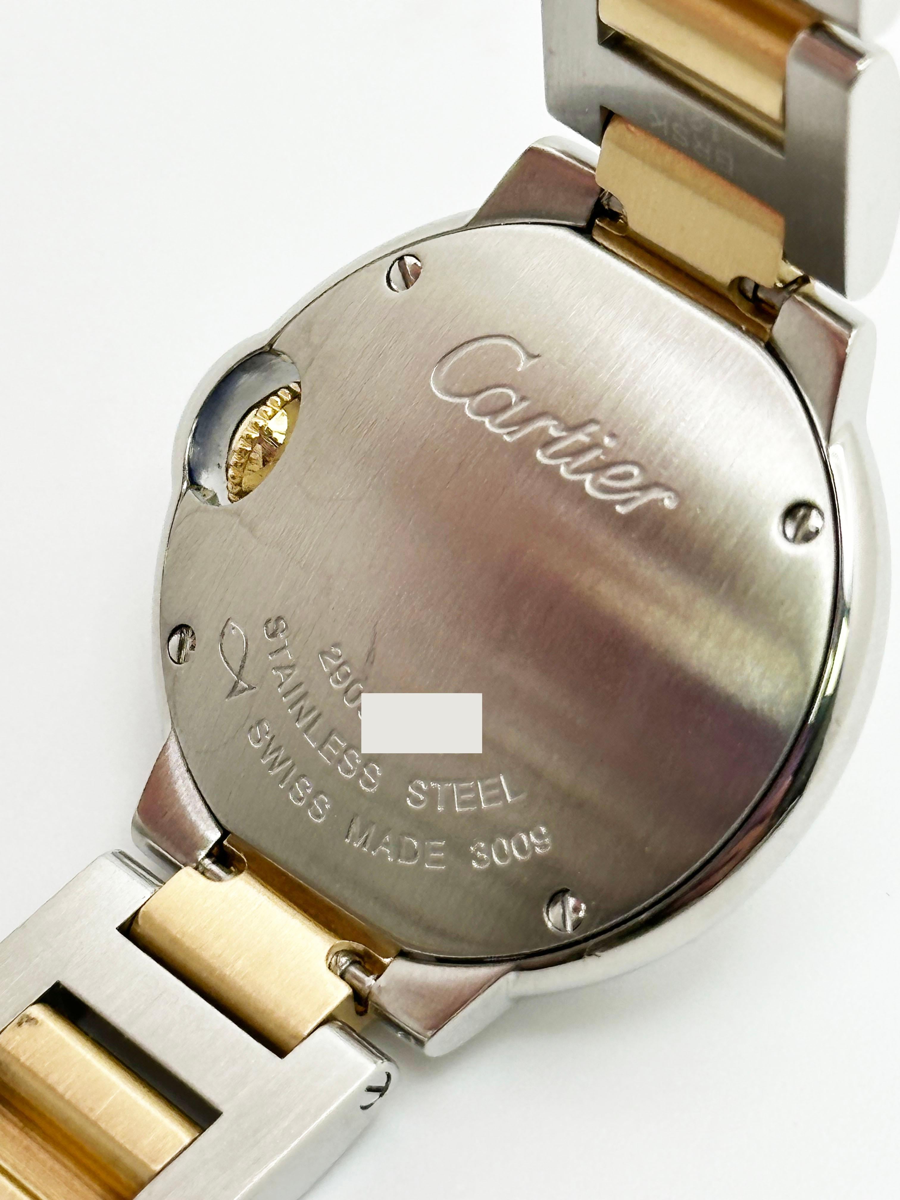 Cartier Damen Ballon Bleu 3009 W69007Z3 28mm 18K Gold Edelstahl Box Papiere 6