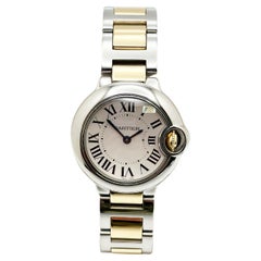 Cartier Damen Ballon Bleu 3009 W69007Z3 28mm 18K Gold Edelstahl Box Papiere