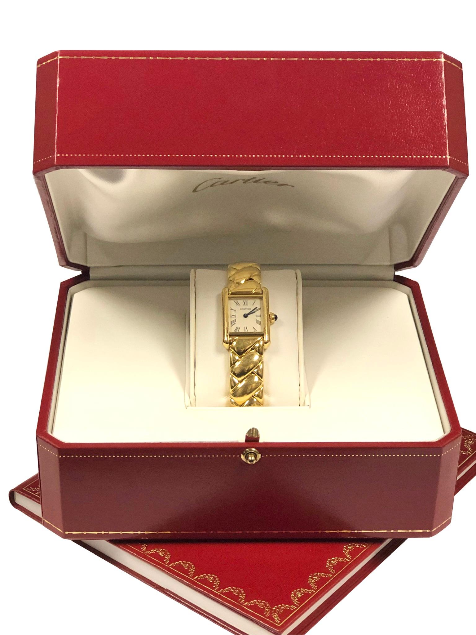 Women's Cartier Ladies Classic Tank Watch on Special Boutique Bracelet