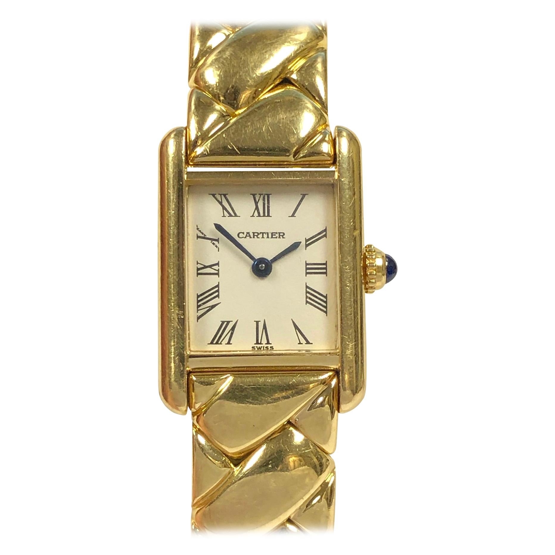 Cartier Ladies Classic Tank Watch on Special Boutique Bracelet