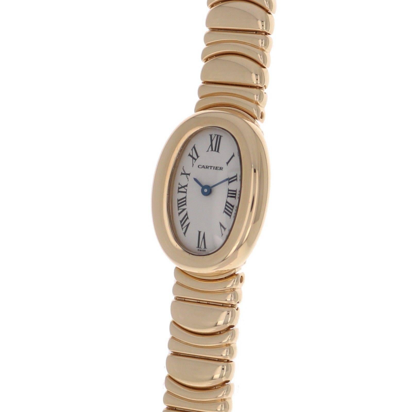 Art Deco Cartier Ladies Yellow Gold Mini Baignoire Quartz Wristwatch