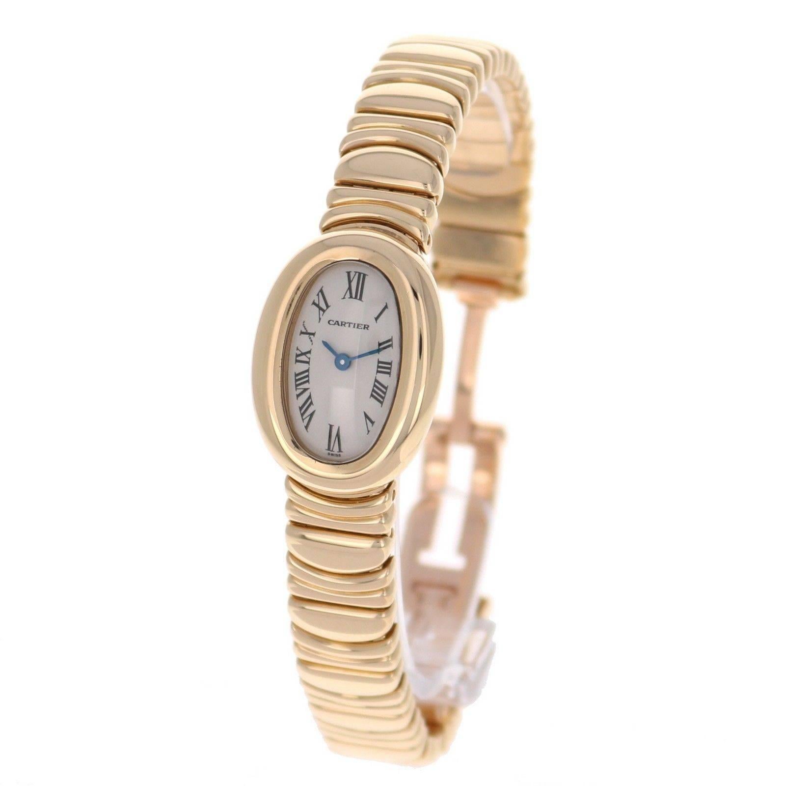 Cartier Ladies Yellow Gold Mini Baignoire Quartz Wristwatch In New Condition In Los Angeles, CA