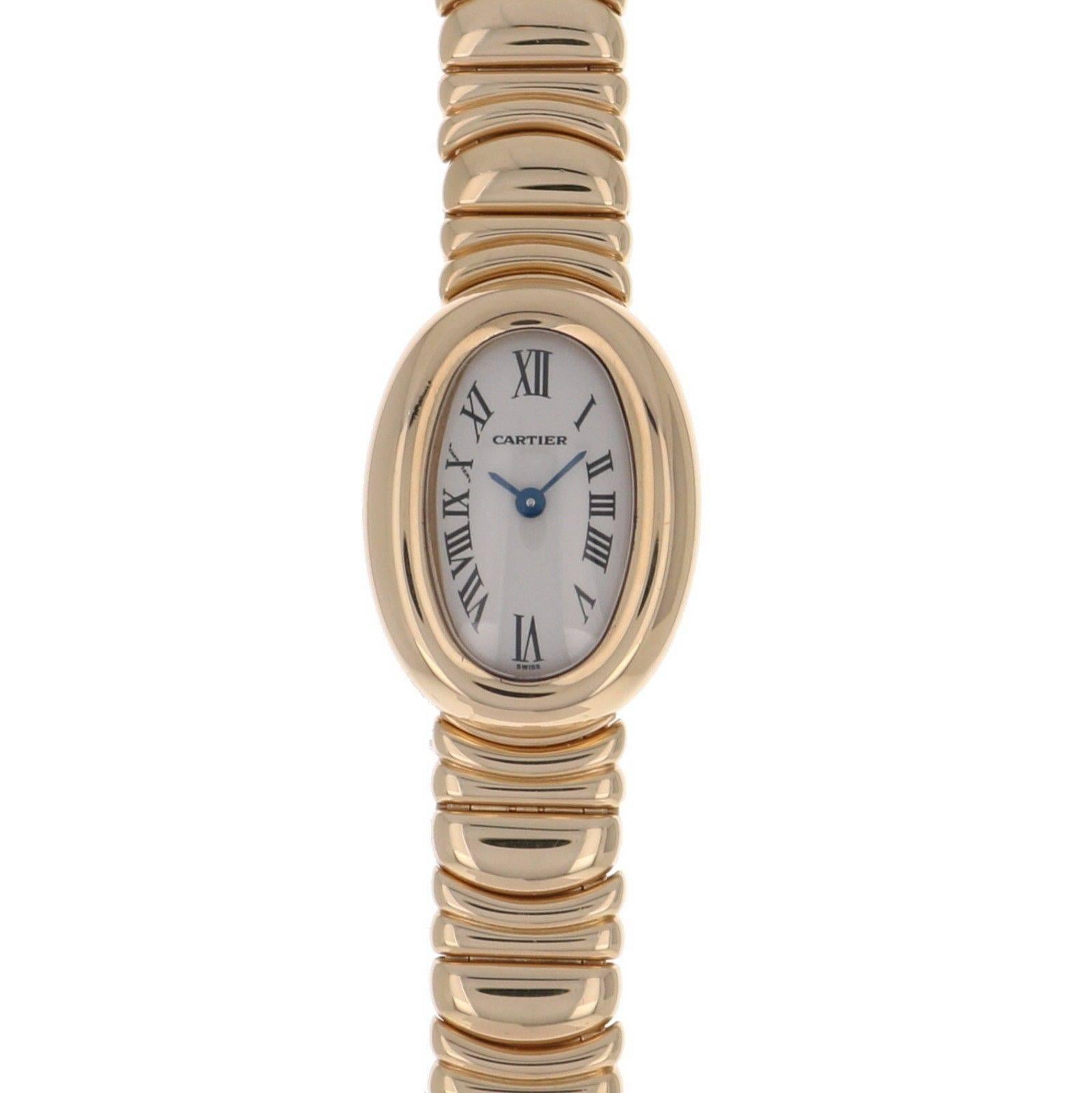 Women's or Men's Cartier Ladies Yellow Gold Mini Baignoire Quartz Wristwatch