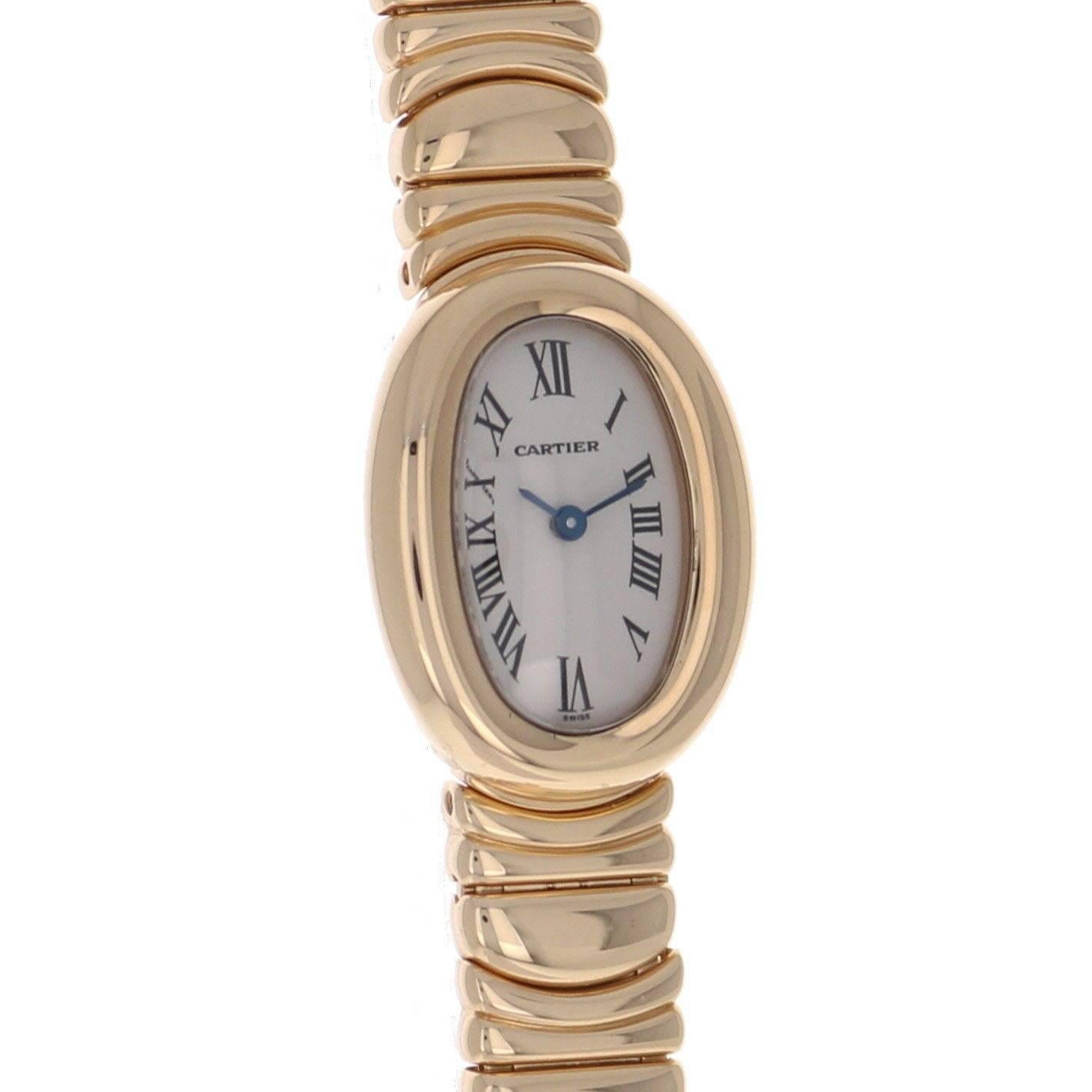 Cartier Ladies Yellow Gold Mini Baignoire Quartz Wristwatch 1