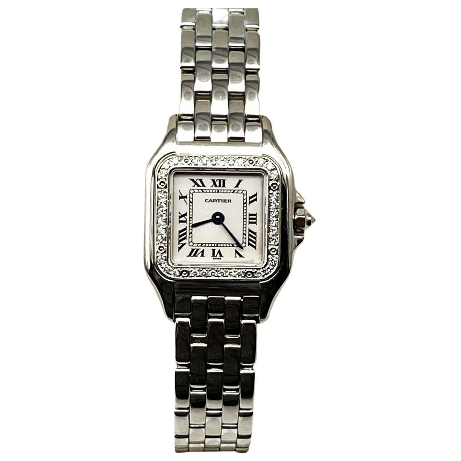 Cartier Donna Panther 1660 Lunetta con diamanti Oro bianco 18 carati