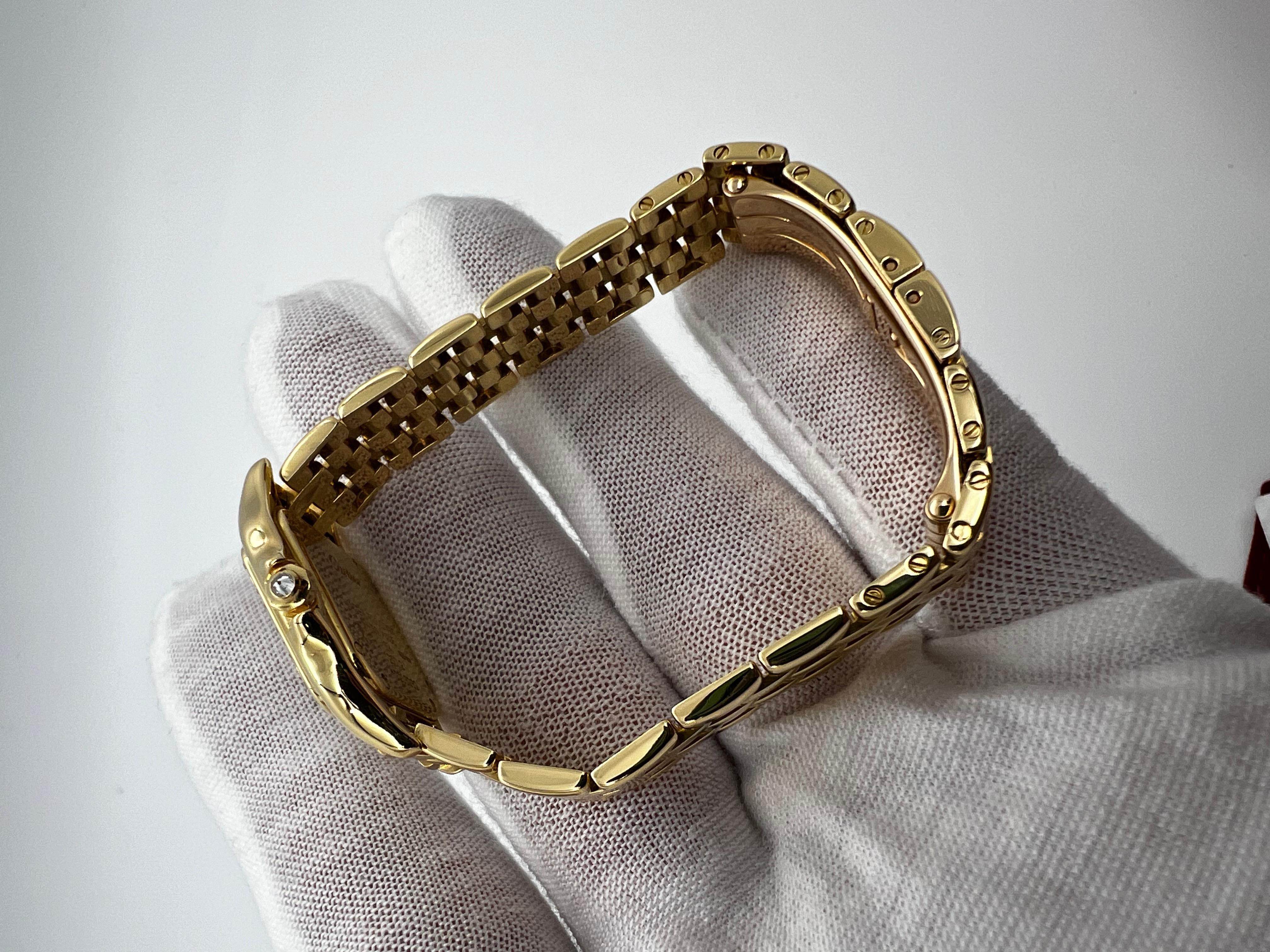 Cartier Damen Panthere 22mm Ref 1280 Diamant-Lünette 18K Gelbgold Box Papier 6