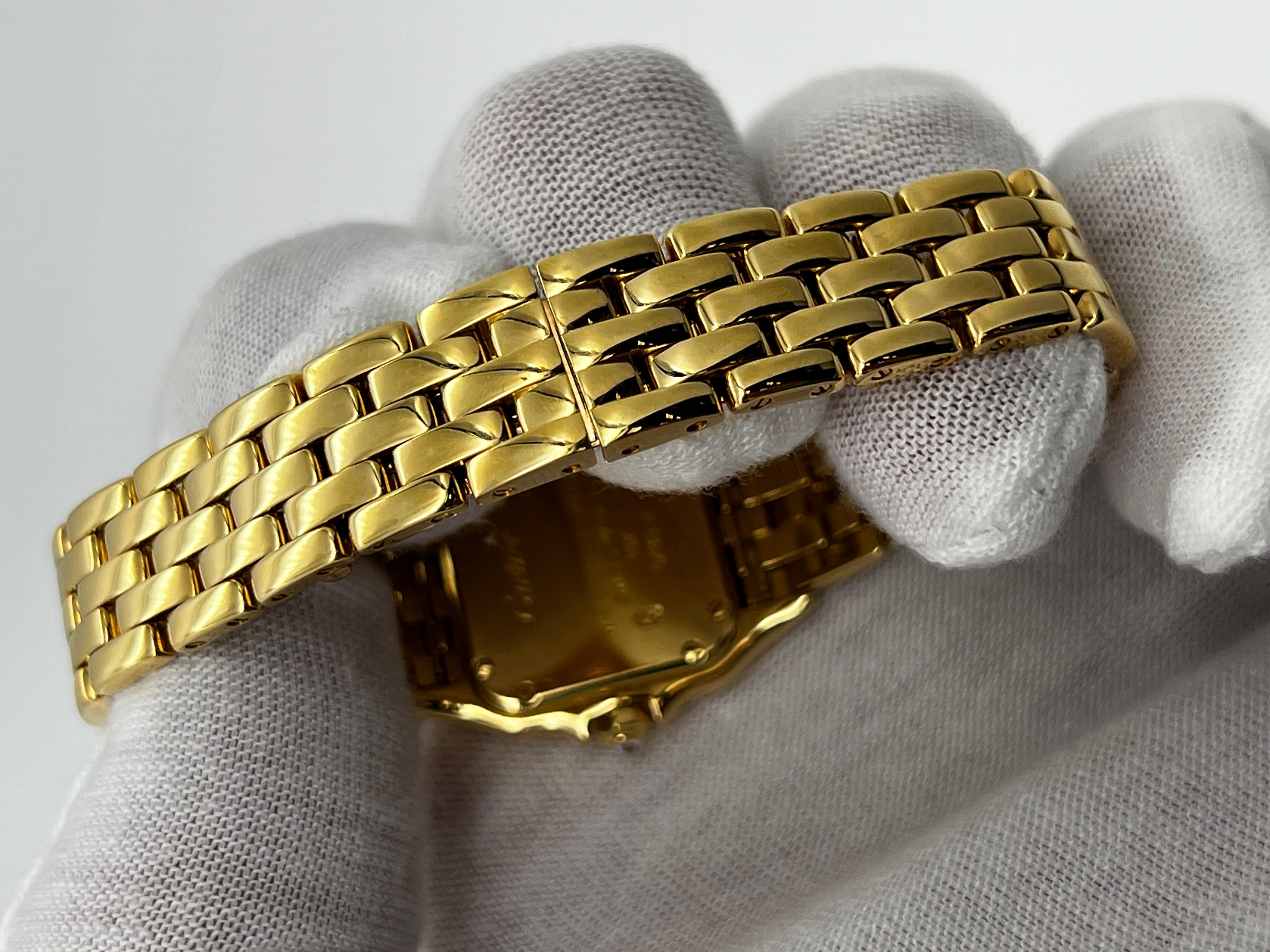 Cartier Damen Panthere 22mm Ref 1280 Diamant-Lünette 18K Gelbgold Box Papier 2