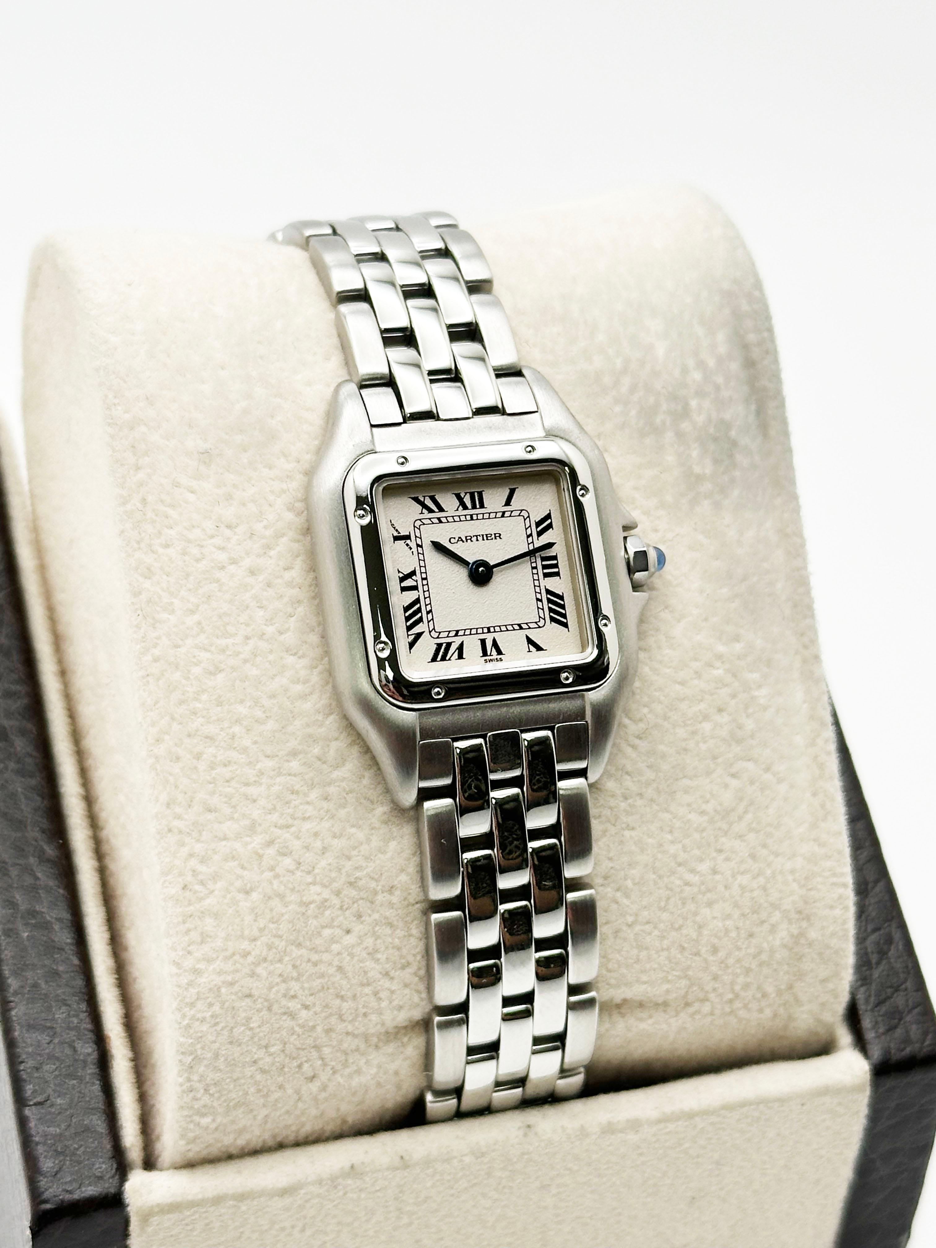 Cartier Damen Panthere de Cartier Ref 1320 W25033P5 Edelstahl Box Papier 22mm im Zustand „Hervorragend“ im Angebot in San Diego, CA