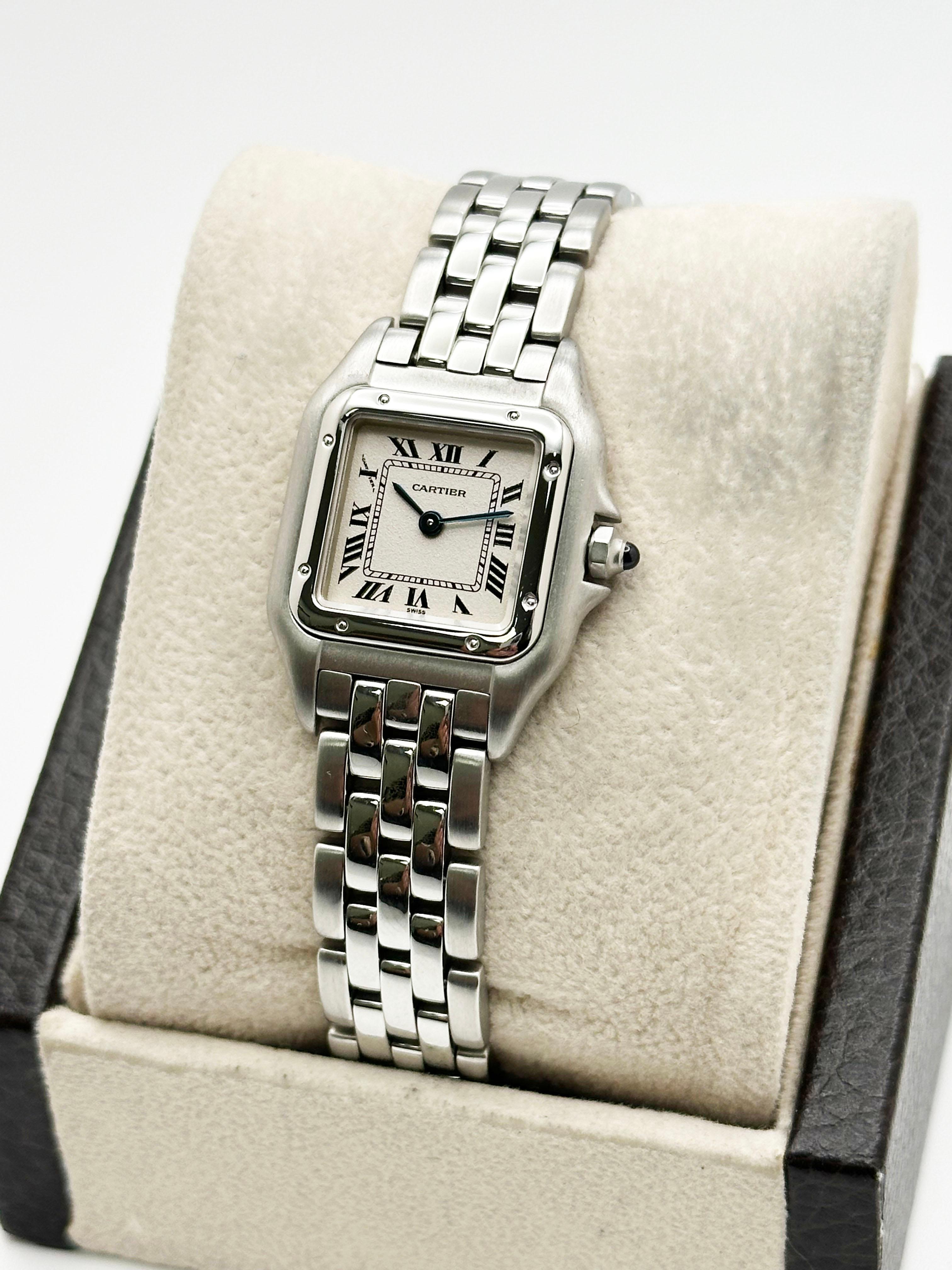 Cartier Damen Panthere de Cartier Ref 1320 W25033P5 Edelstahl Box Papier 22mm im Angebot 1
