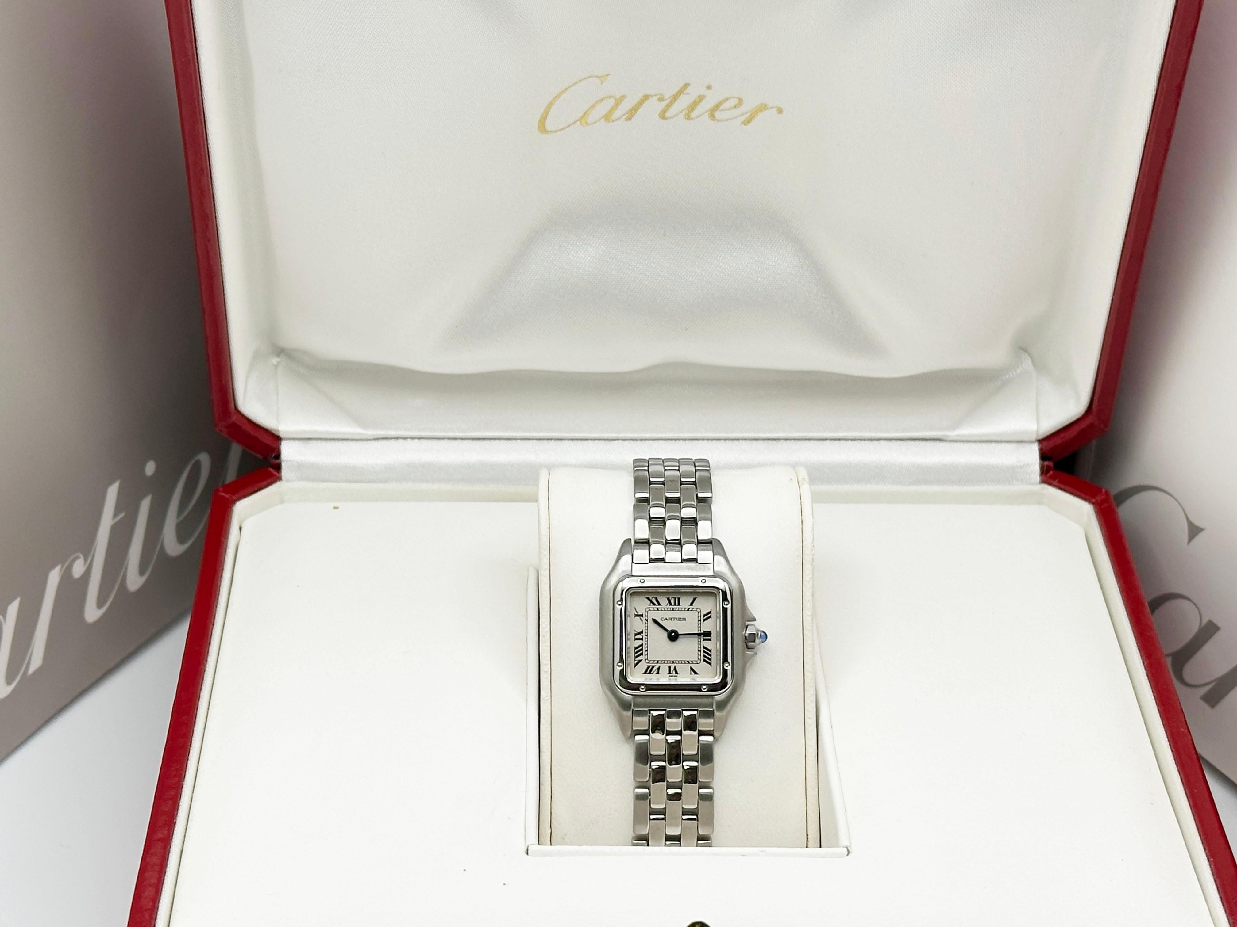 Cartier Damen Panthere de Cartier Ref 1320 W25033P5 Edelstahl Box Papier 22mm im Angebot 5