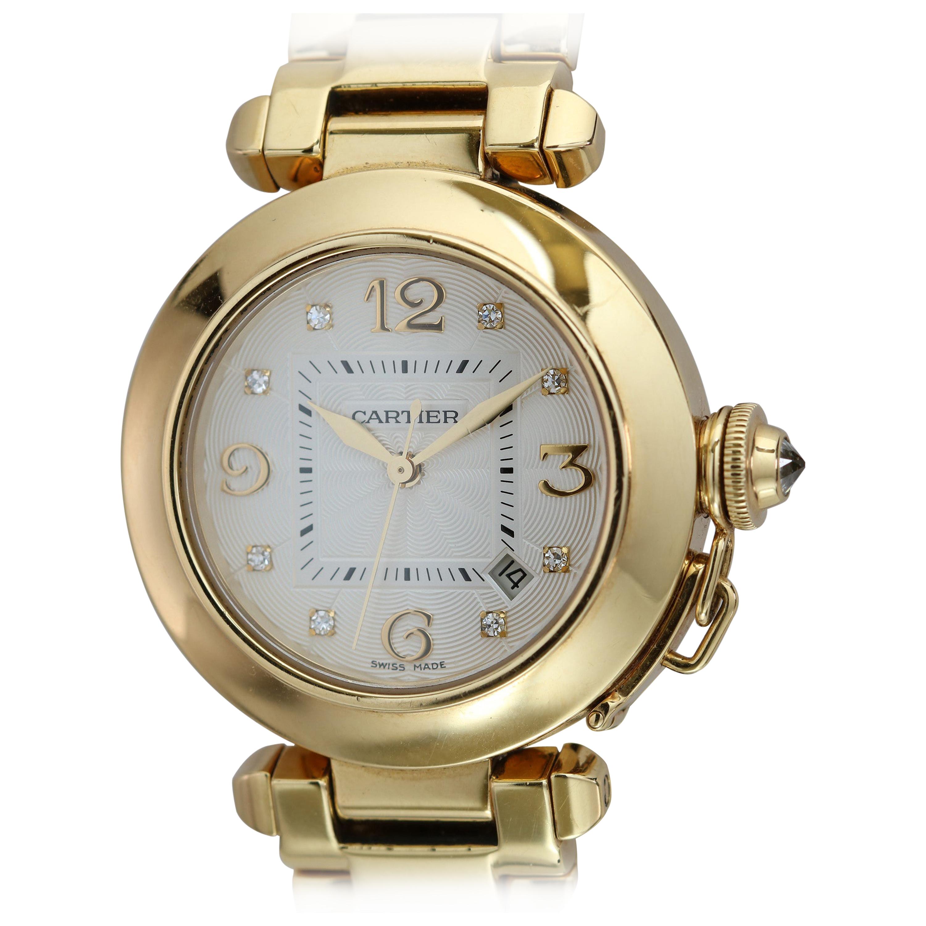 Cartier Ladies Pasha 18 Karat Yellow Gold Wristwatch