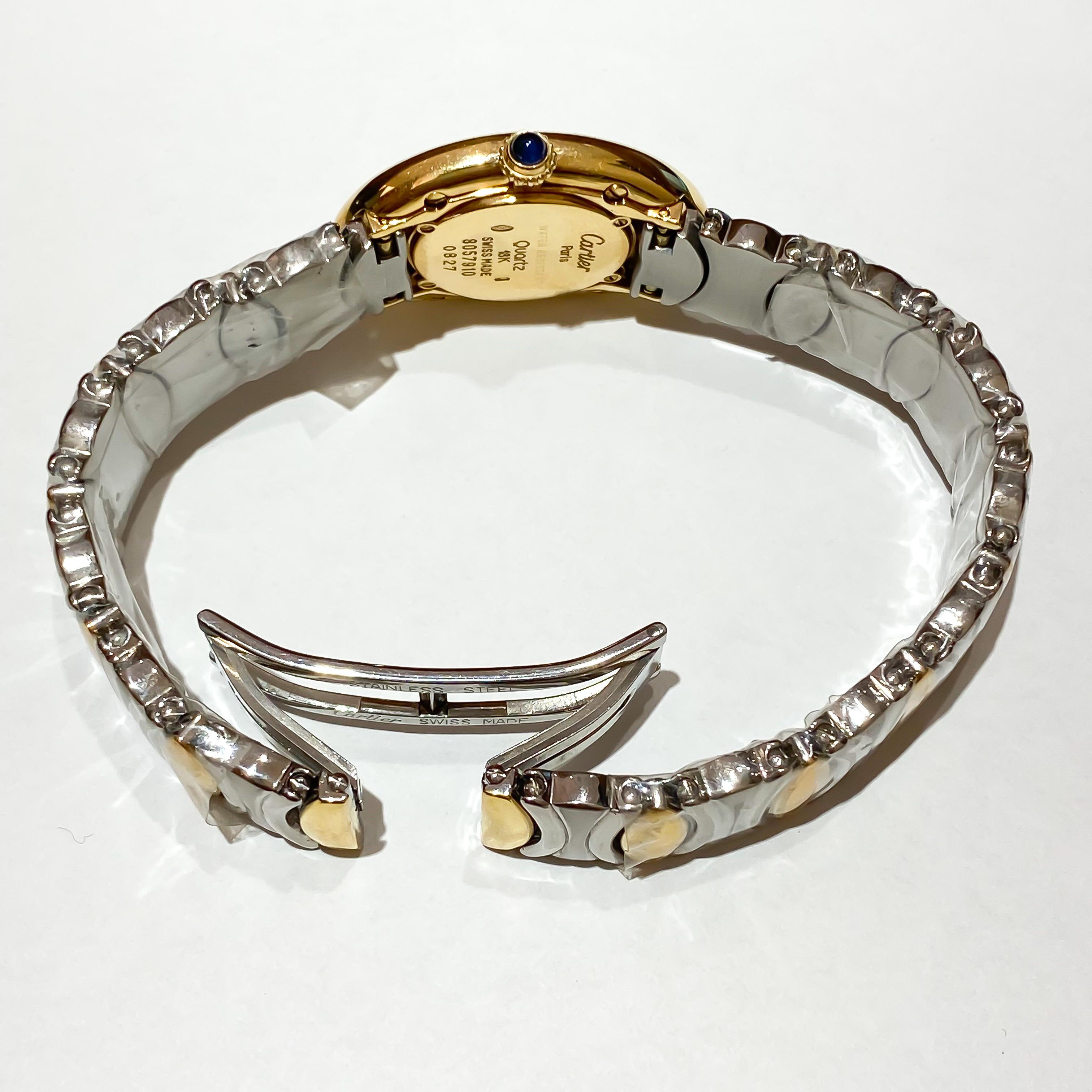 Cartier Ladies Rare Baignoire 18 Karat Gold and Steel Quartz Watch W15045D8 1