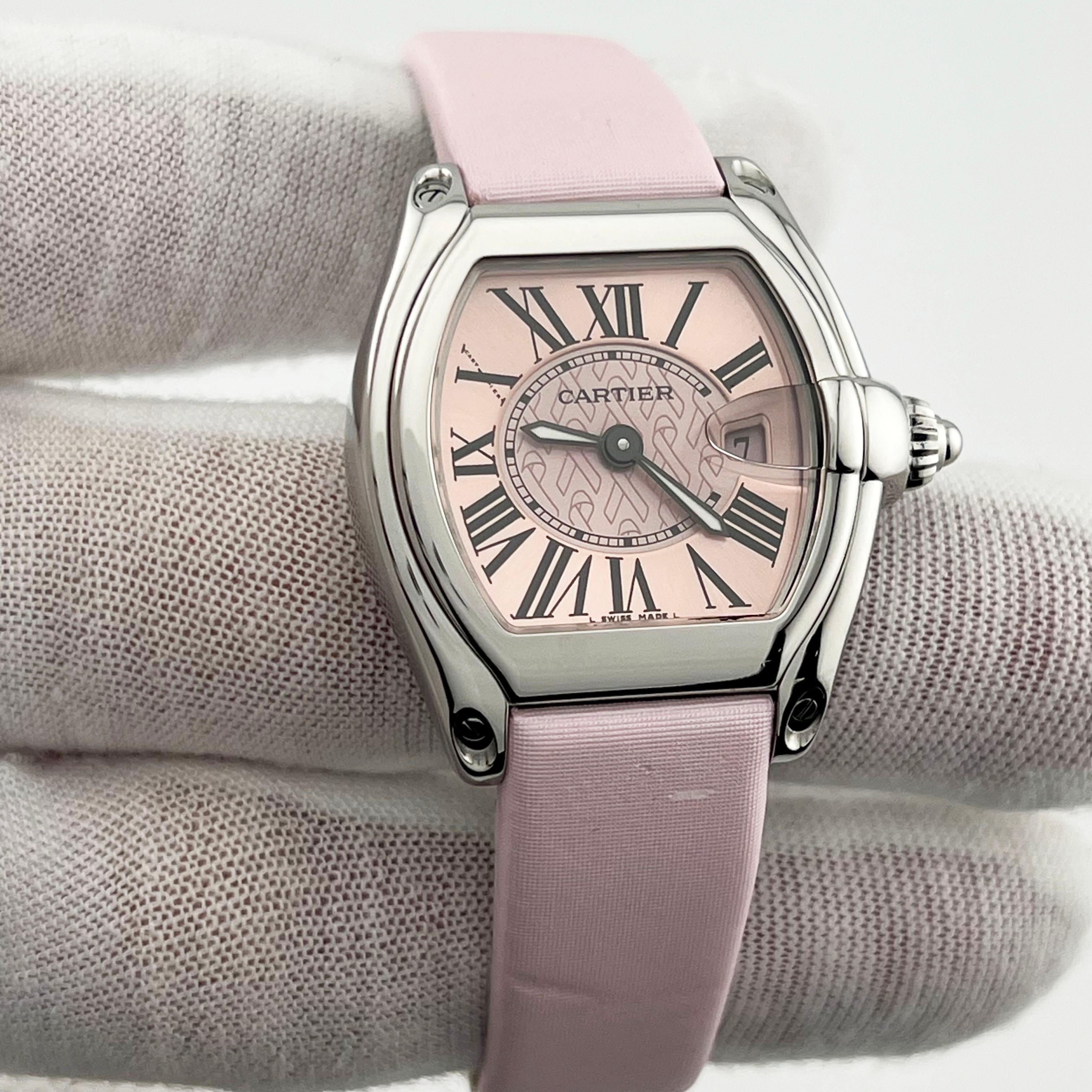 Cartier Lady Roadster 2675 Nastro Rosa Consapevolezza del Cancro al Seno Acciaio Inox in vendita 8