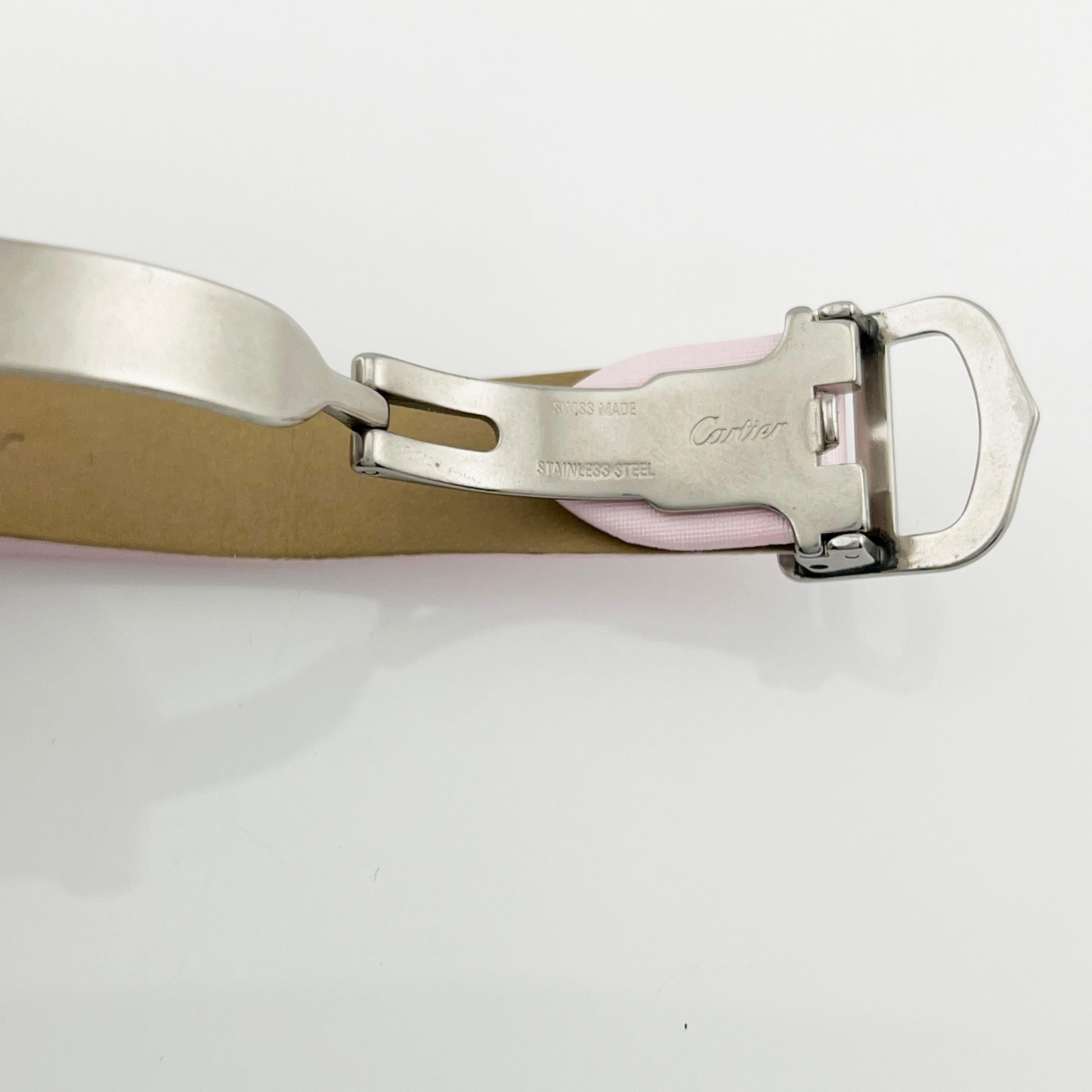 Cartier Lady Roadster 2675 Nastro Rosa Consapevolezza del Cancro al Seno Acciaio Inox in vendita 9