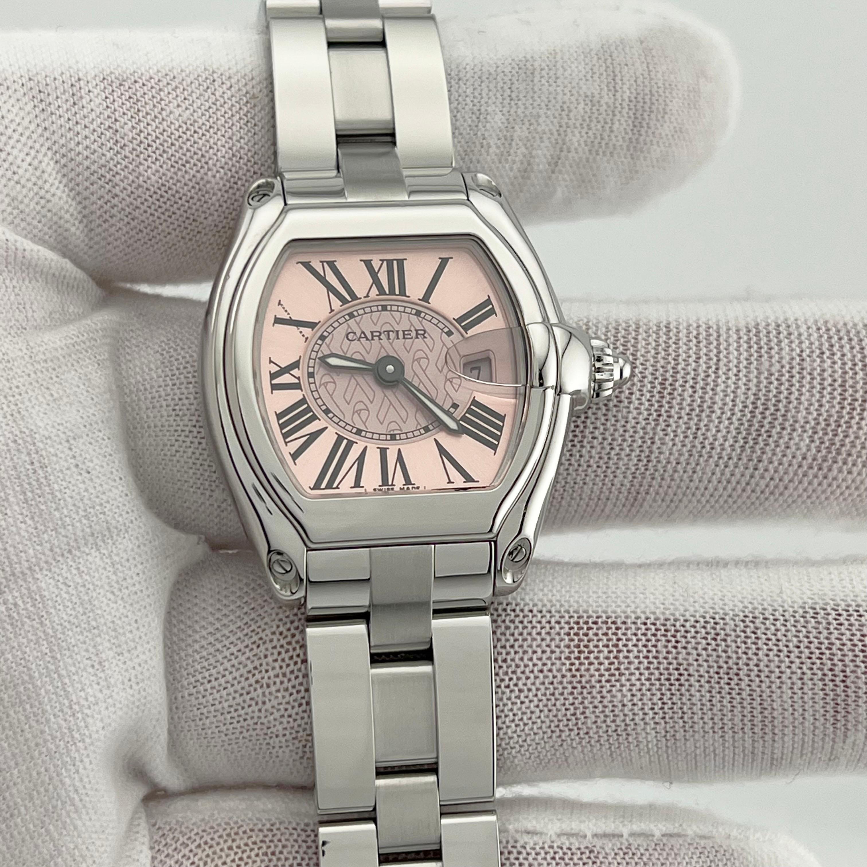 Cartier Lady Roadster 2675 Nastro Rosa Consapevolezza del Cancro al Seno Acciaio Inox In condizioni ottime in vendita a San Diego, CA