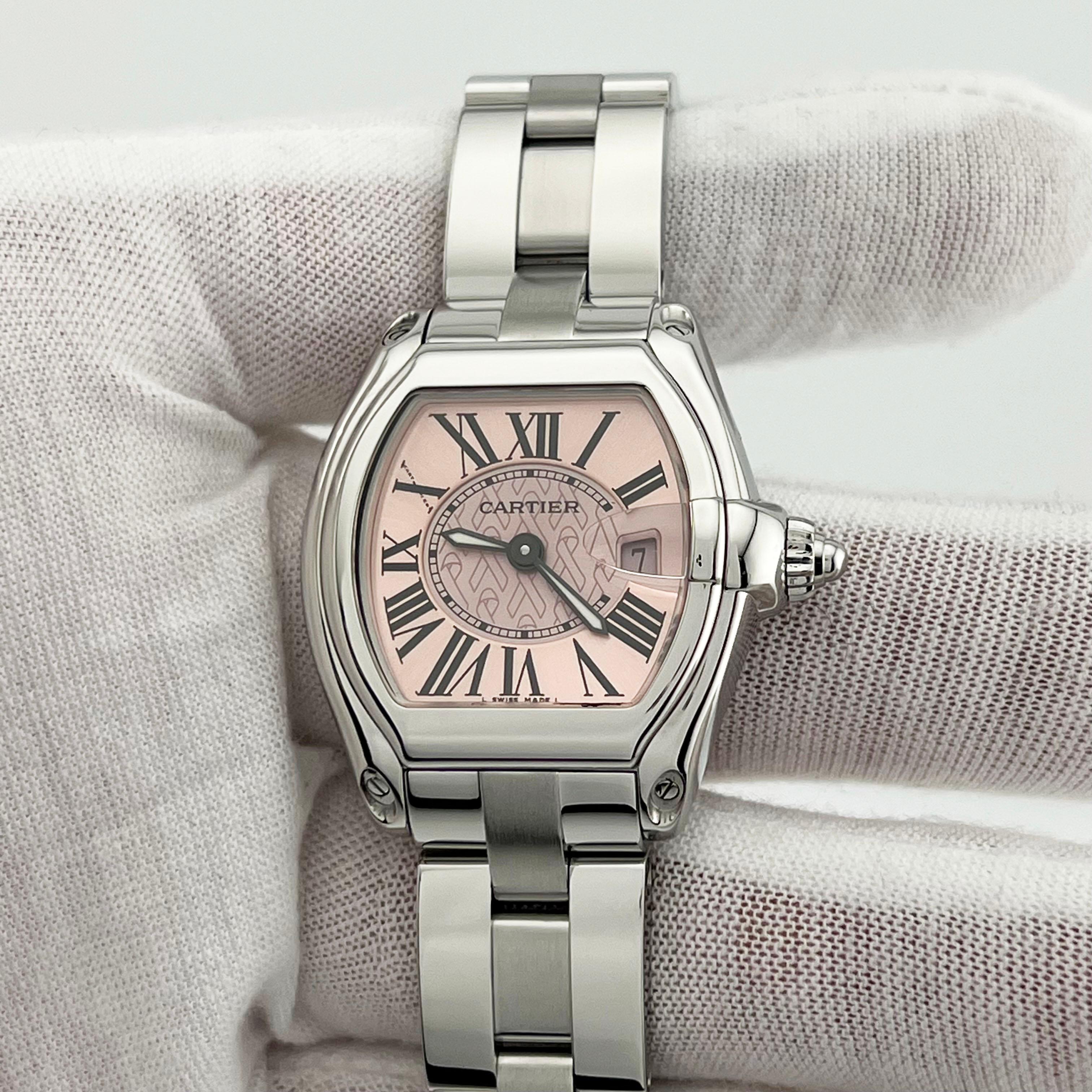 Cartier Lady Roadster 2675 Nastro Rosa Consapevolezza del Cancro al Seno Acciaio Inox in vendita 1