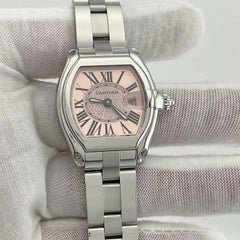 Cartier Ladies Roadster 2675 Pink Ribbon Breast Cancer Awareness Stainless Steel