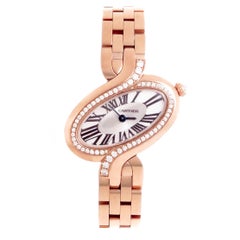 Cartier Ladies Rose Gold Diamond Delices Quartz Wristwatch