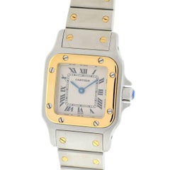 Cartier Ladies Yellow Gold Stainless Steel Santos Quartz Wristwatch