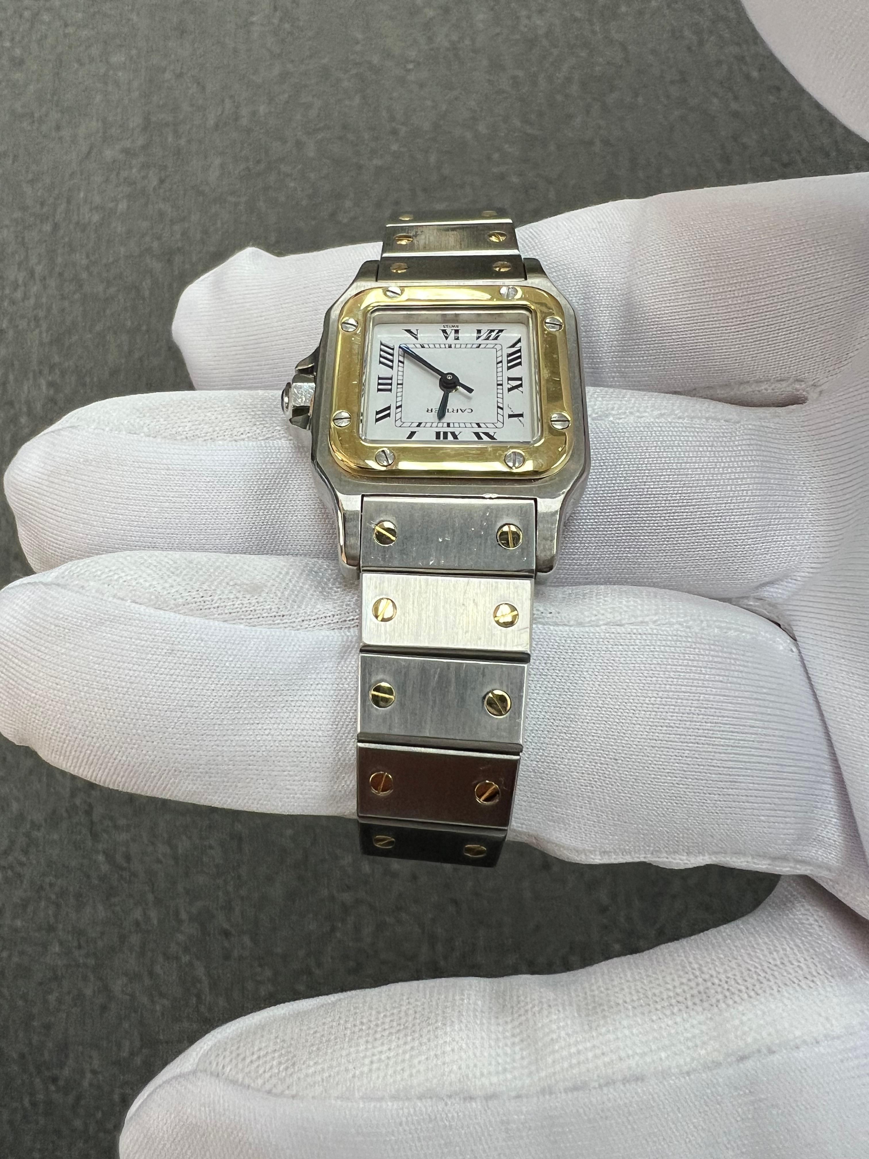 Cartier Damen Santos Galbee Automatik-Armbanduhr aus Stahl und Gold 7
