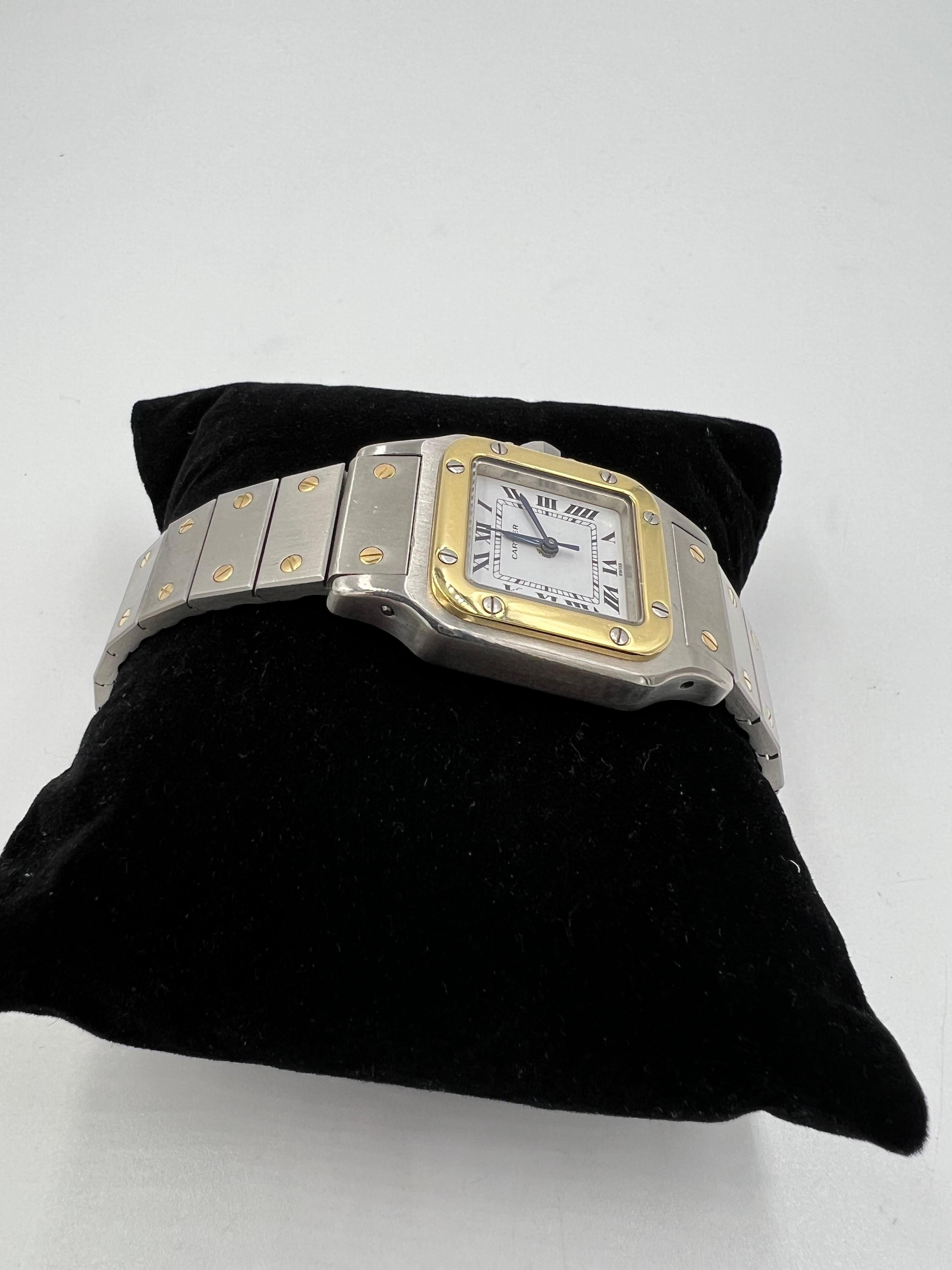 Cartier Damen Santos Galbee Automatik-Armbanduhr aus Stahl und Gold 1