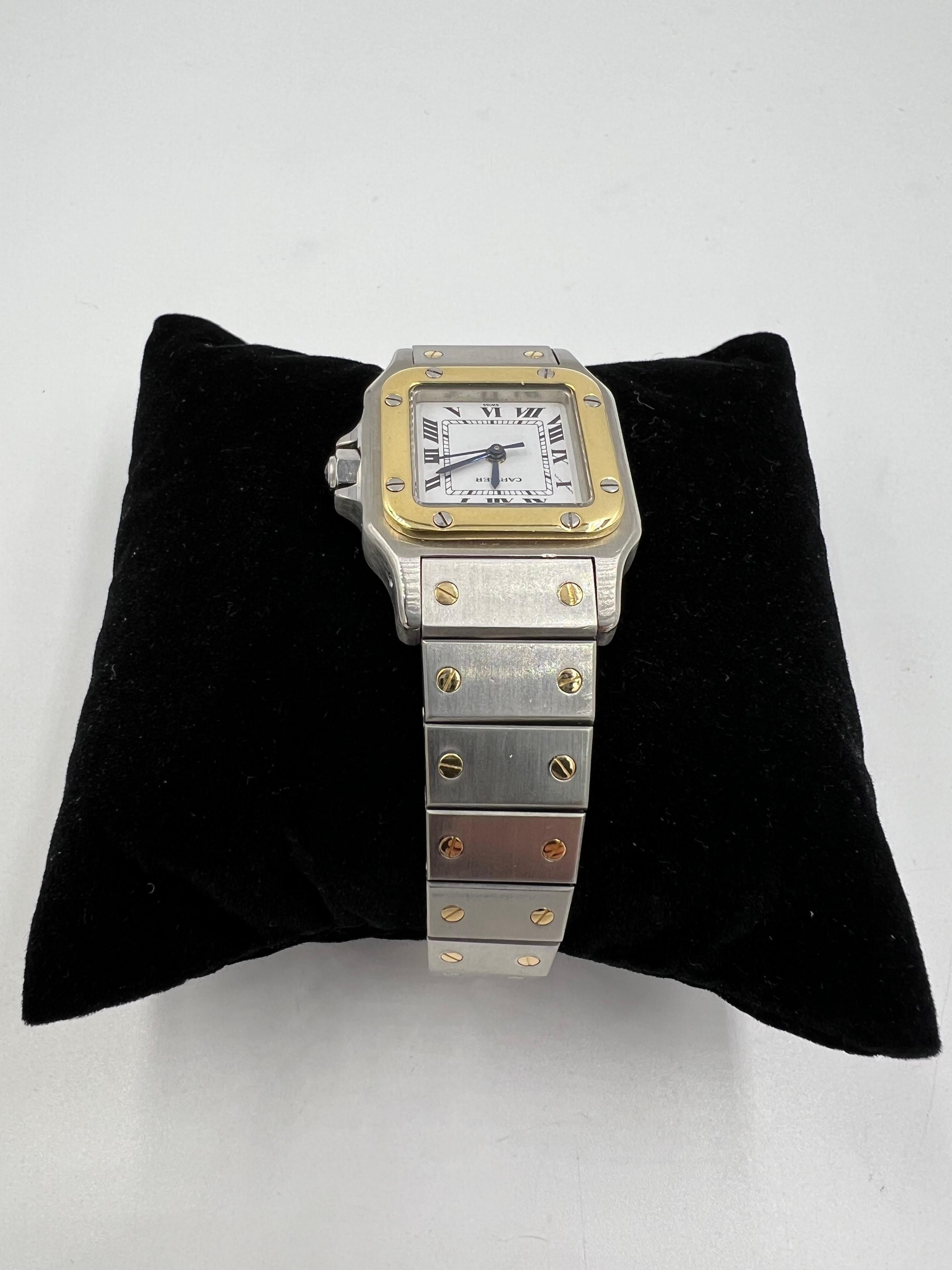 Cartier Damen Santos Galbee Automatik-Armbanduhr aus Stahl und Gold 2