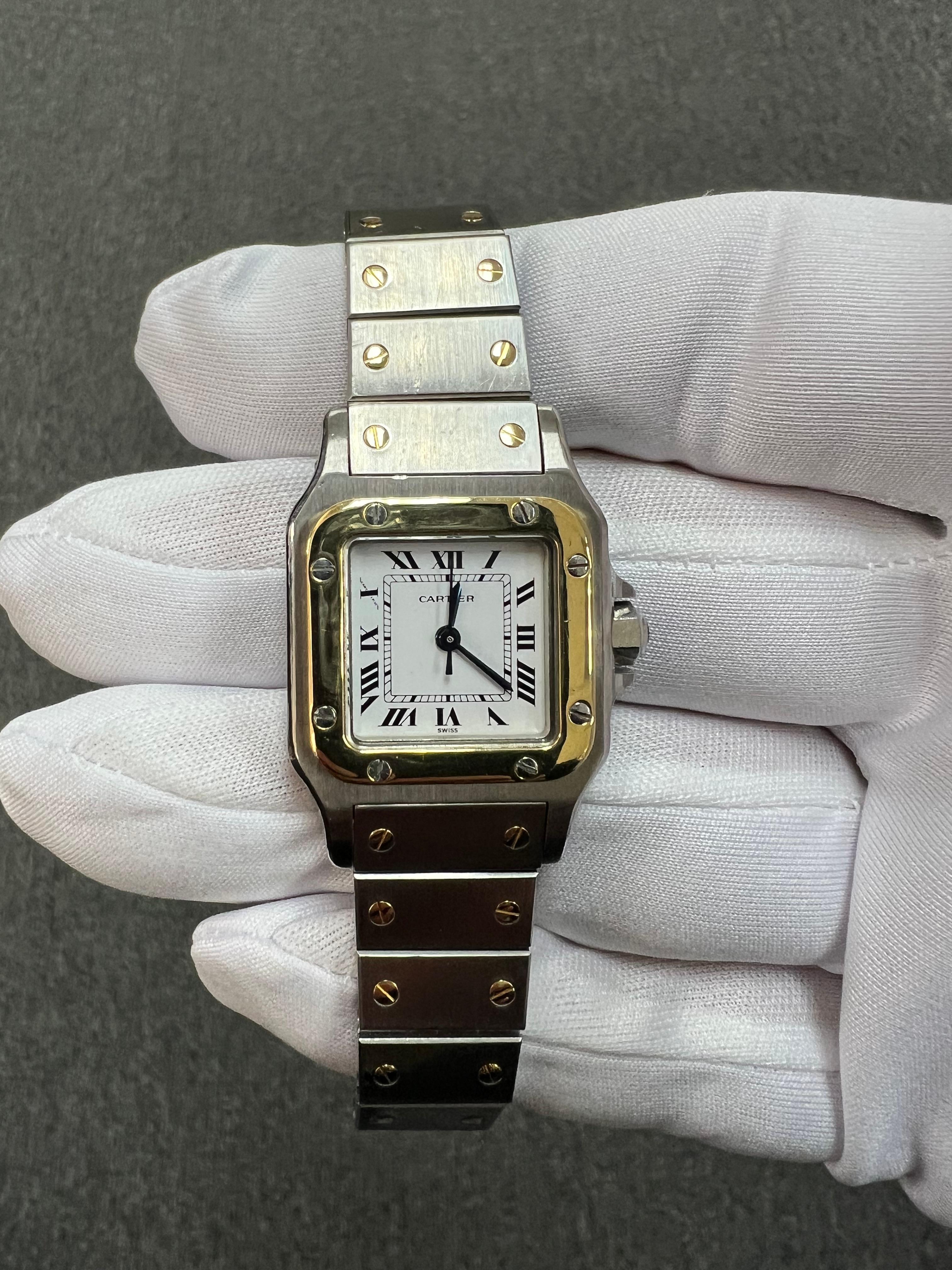 Cartier Damen Santos Galbee Automatik-Armbanduhr aus Stahl und Gold 5