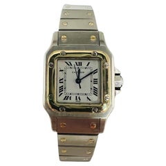 Cartier Damen Santos Galbee Automatik-Armbanduhr aus Stahl und Gold
