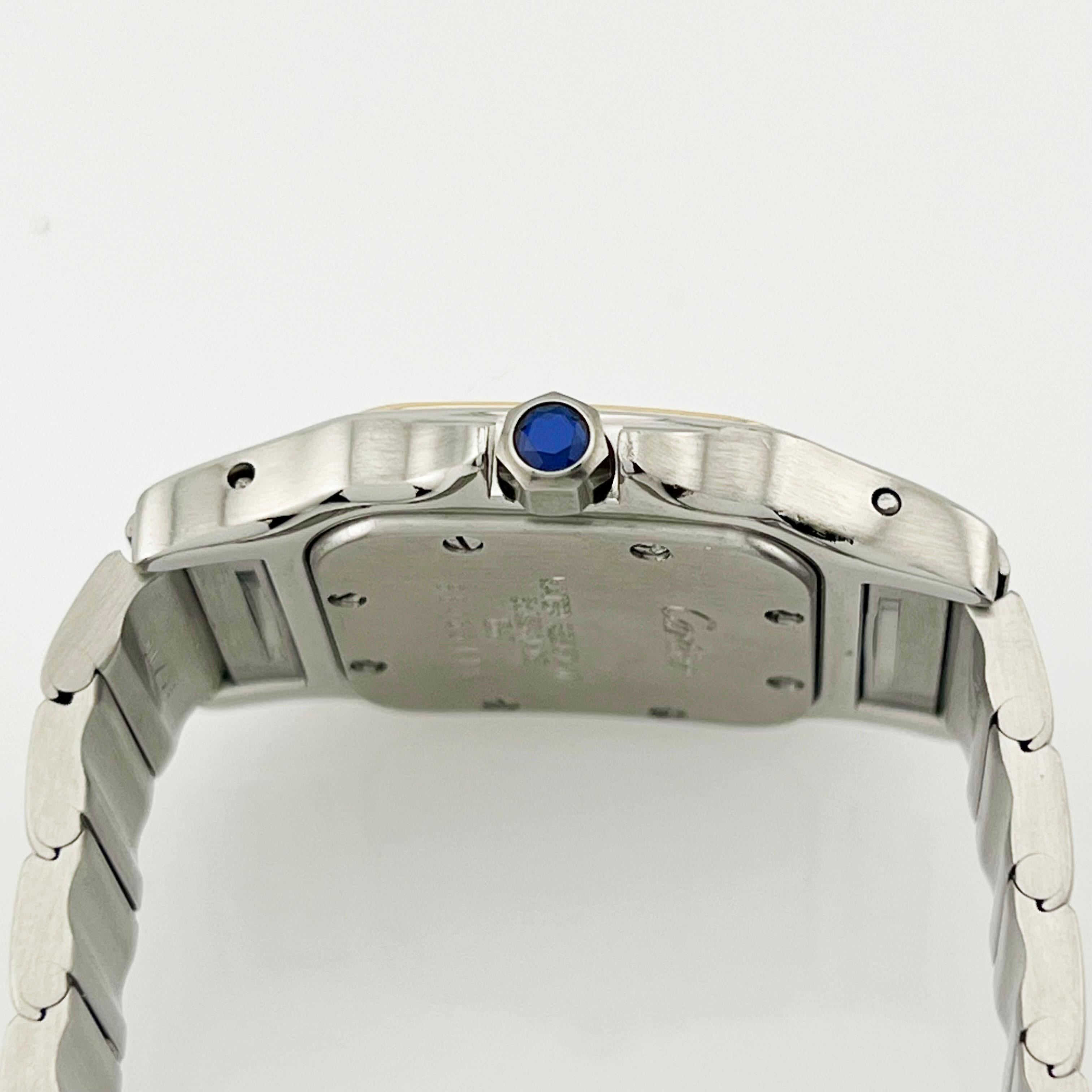 Women's or Men's Cartier Ladies Santos Galbee Ref 1567 Bronze Dial 18K Yellow Gold Stainless For Sale