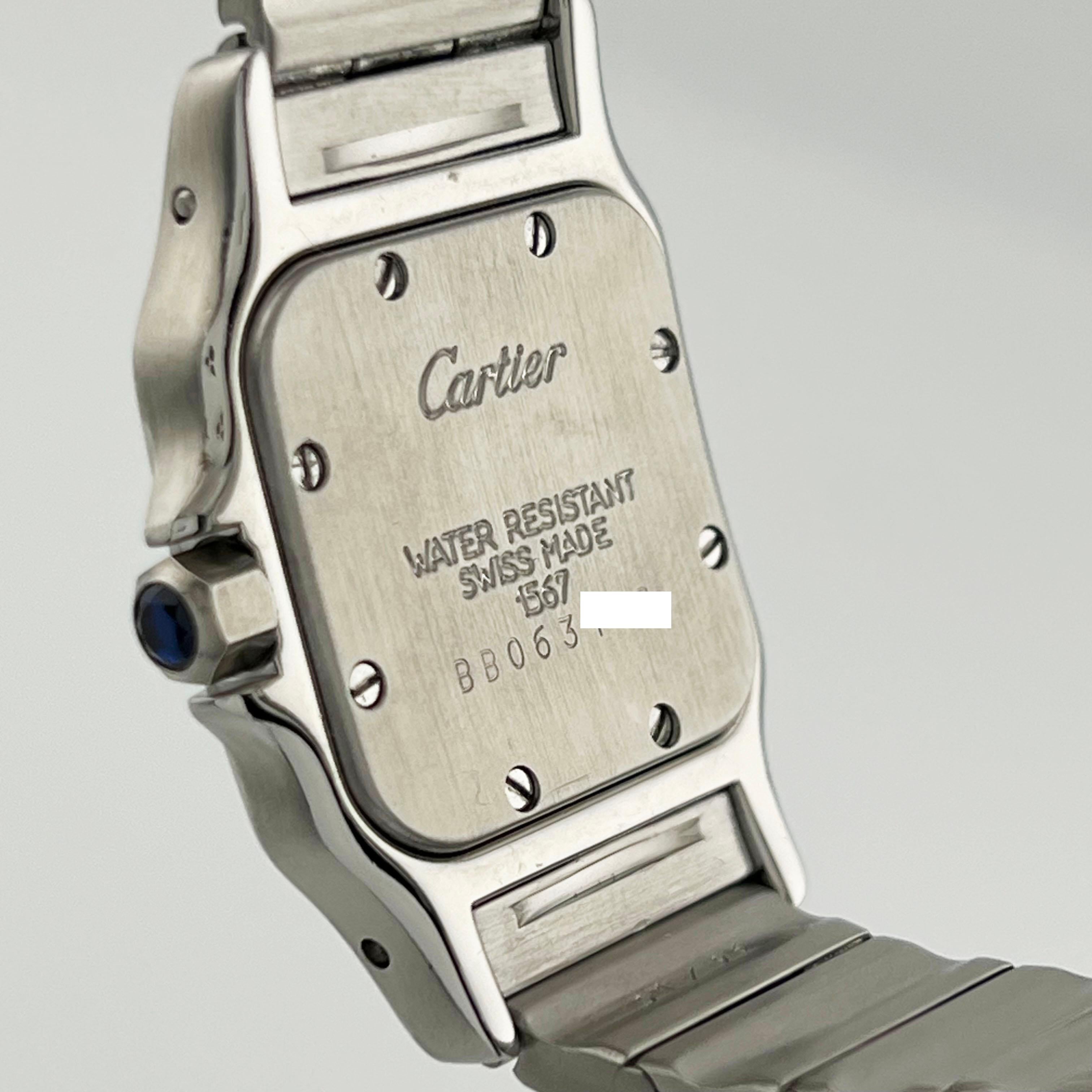 Cartier Ladies Santos Galbee Ref 1567 Bronze Dial 18K Yellow Gold Stainless For Sale 2