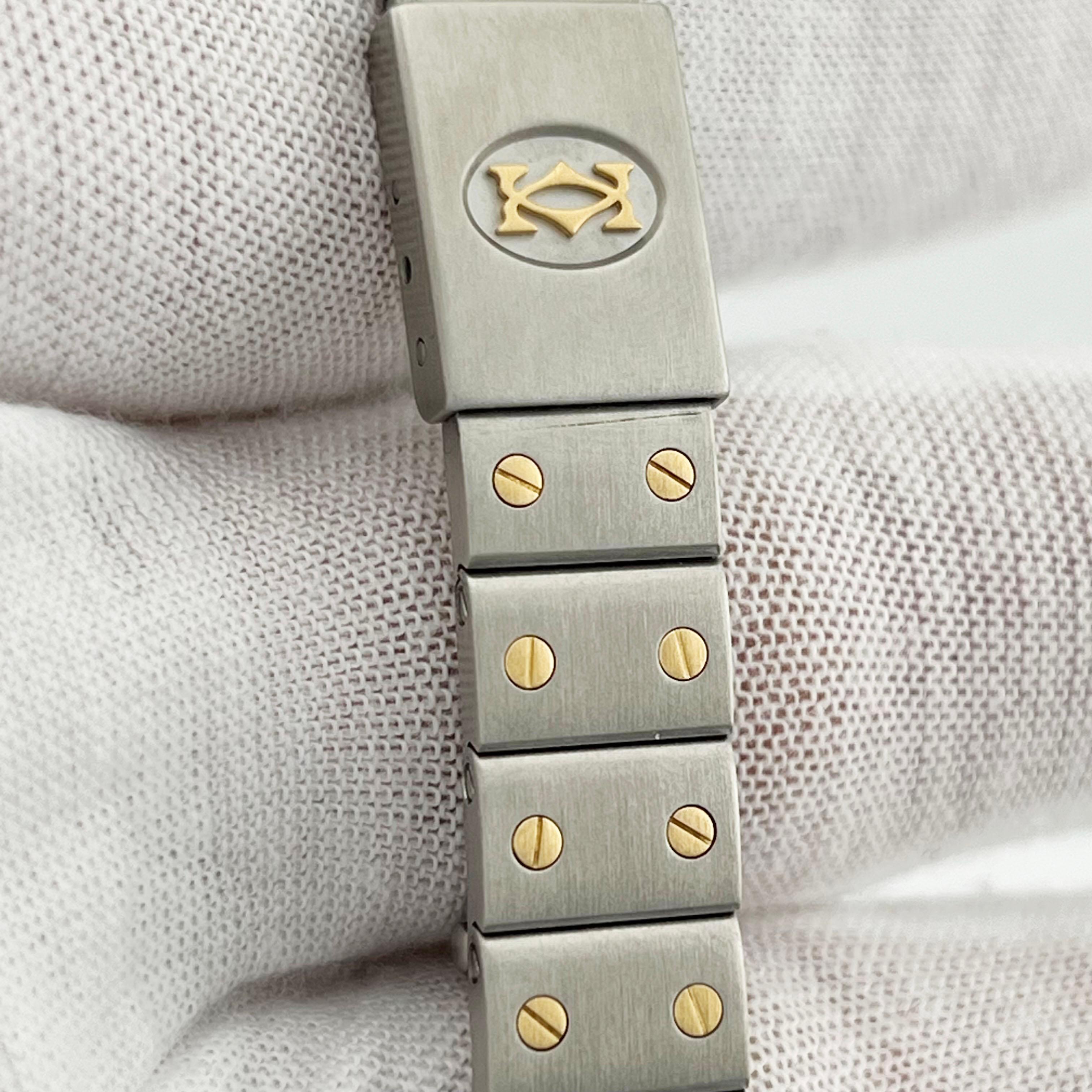 Cartier Ladies Santos Galbee Ref 1567 Bronze Dial 18K Yellow Gold Stainless For Sale 3