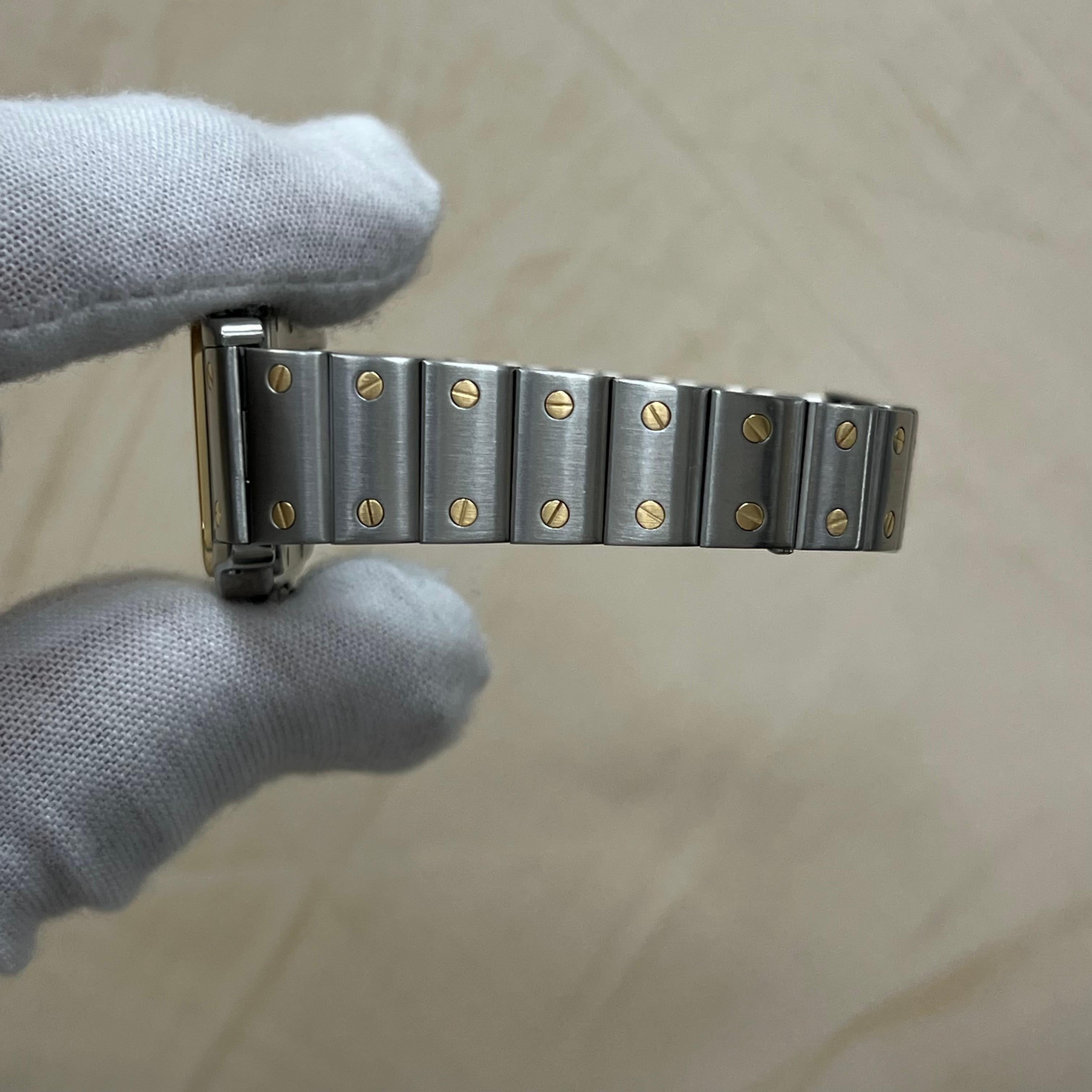 Cartier Ladies Santos Galbee Ref 1567 Bronze Dial 18K Yellow Gold Stainless For Sale 5