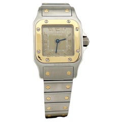 Cartier Señoras Santos Galbee Ref 1567 Esfera Bronce Oro Amarillo 18K Inoxidable