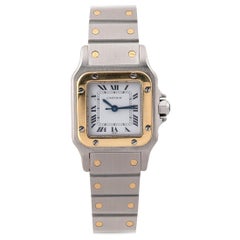 Cartier Santos Ladies Stainless Steel and Gold Automatic Bracelet Watch