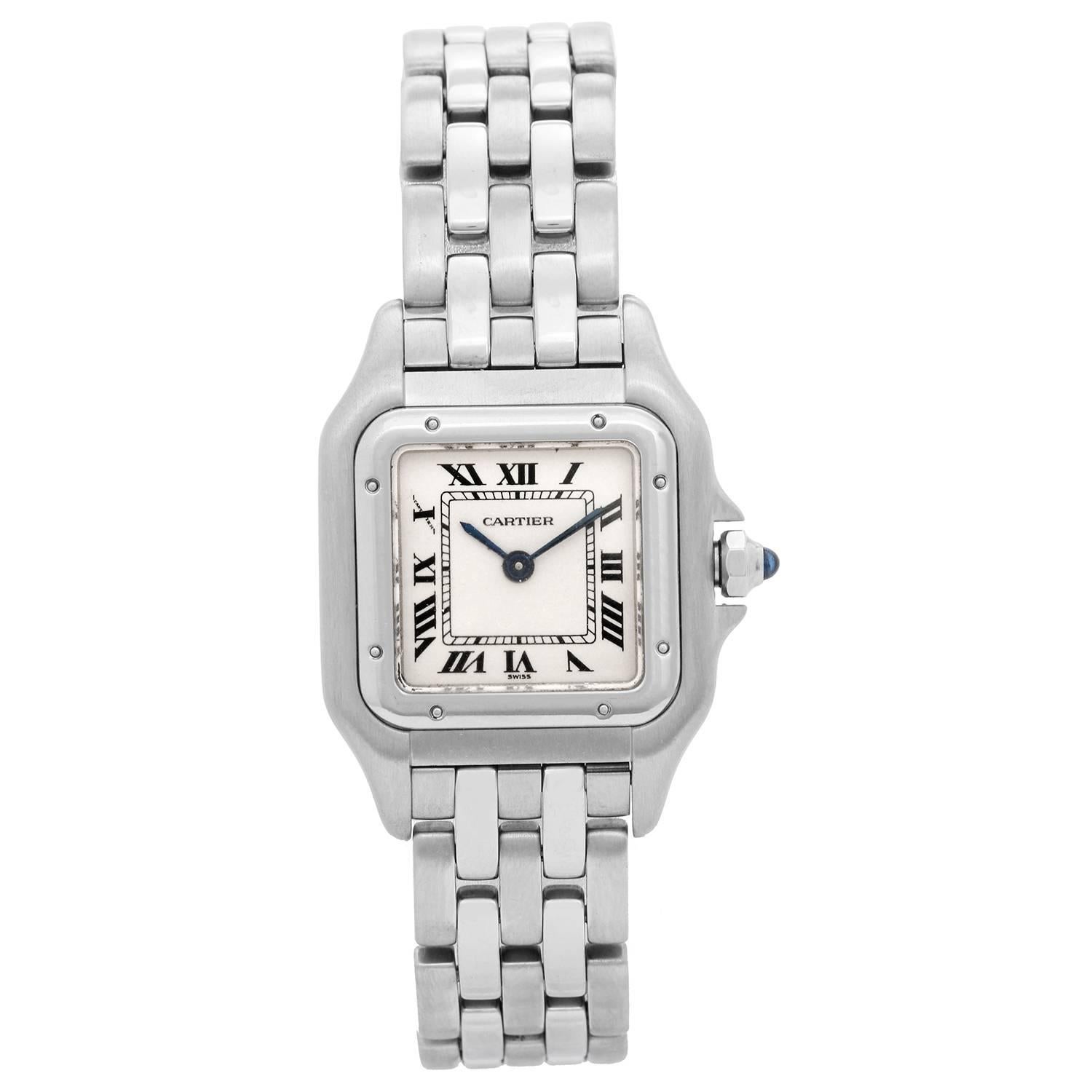Cartier Ladies Stainless Steel Panthere Quartz Wristwatch Ref W25033P5