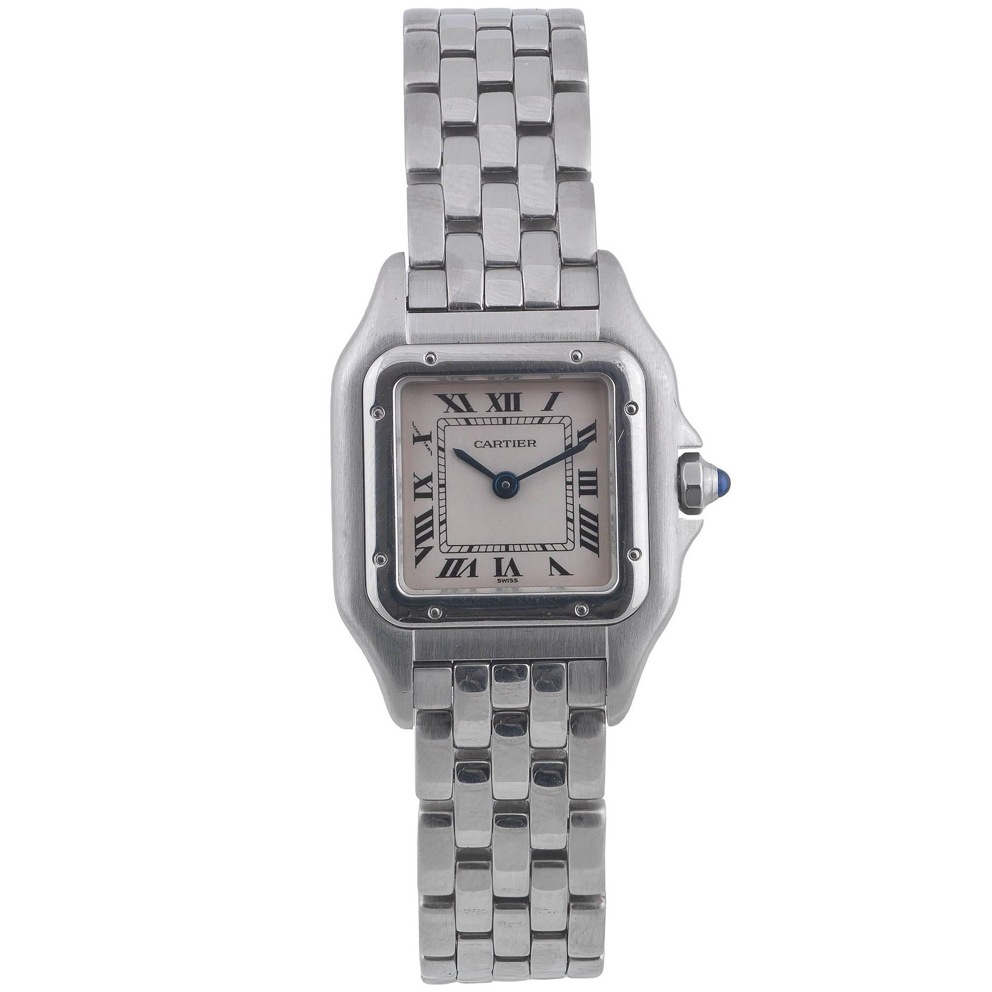 Cartier Ladies Stainless Steel Panthere Wristwatch