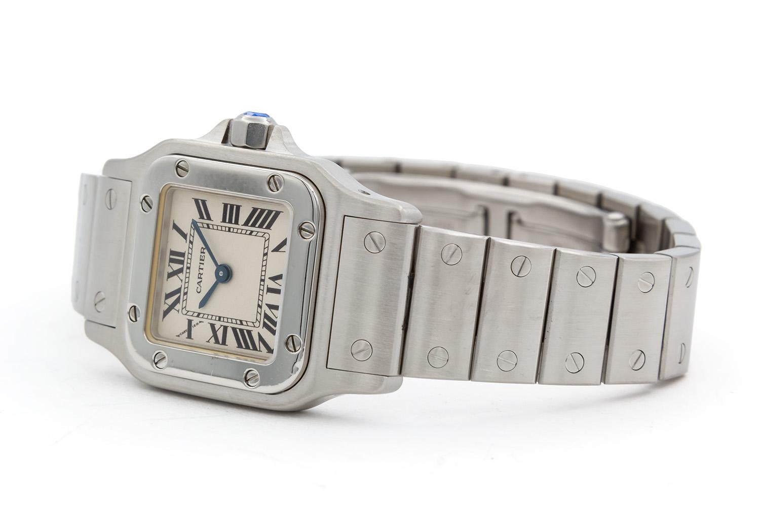 Contemporary Cartier Ladies Stainless Steel Santos Galbee Small 24mm Watch BNP 1565 W20056D6