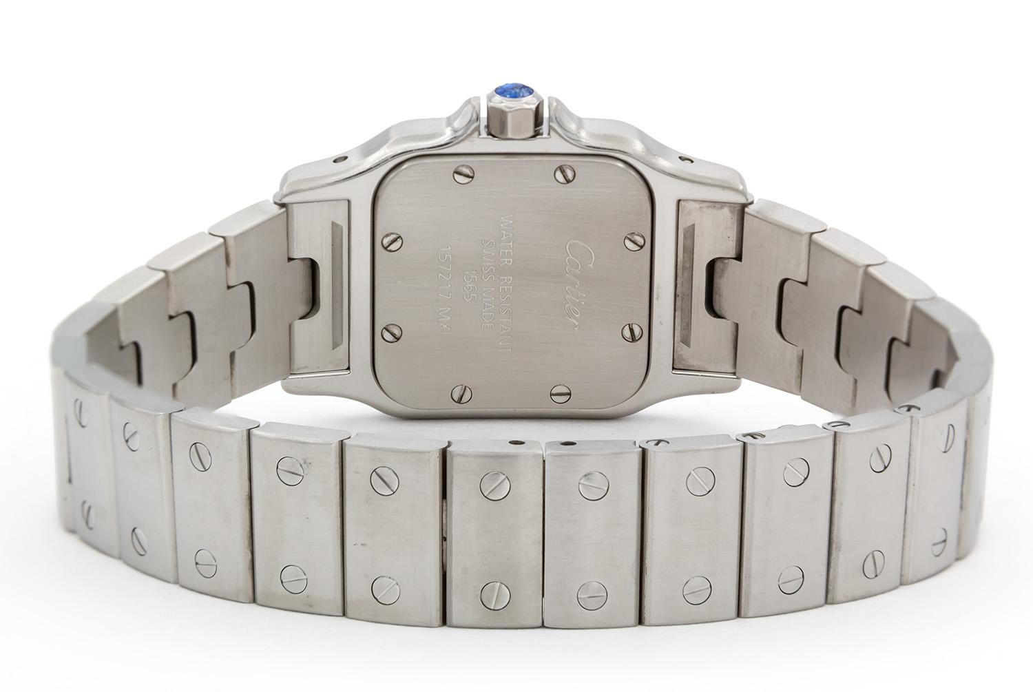 Cartier Ladies Stainless Steel Santos Galbee Small 24mm Watch BNP 1565 W20056D6 In Excellent Condition In Tustin, CA