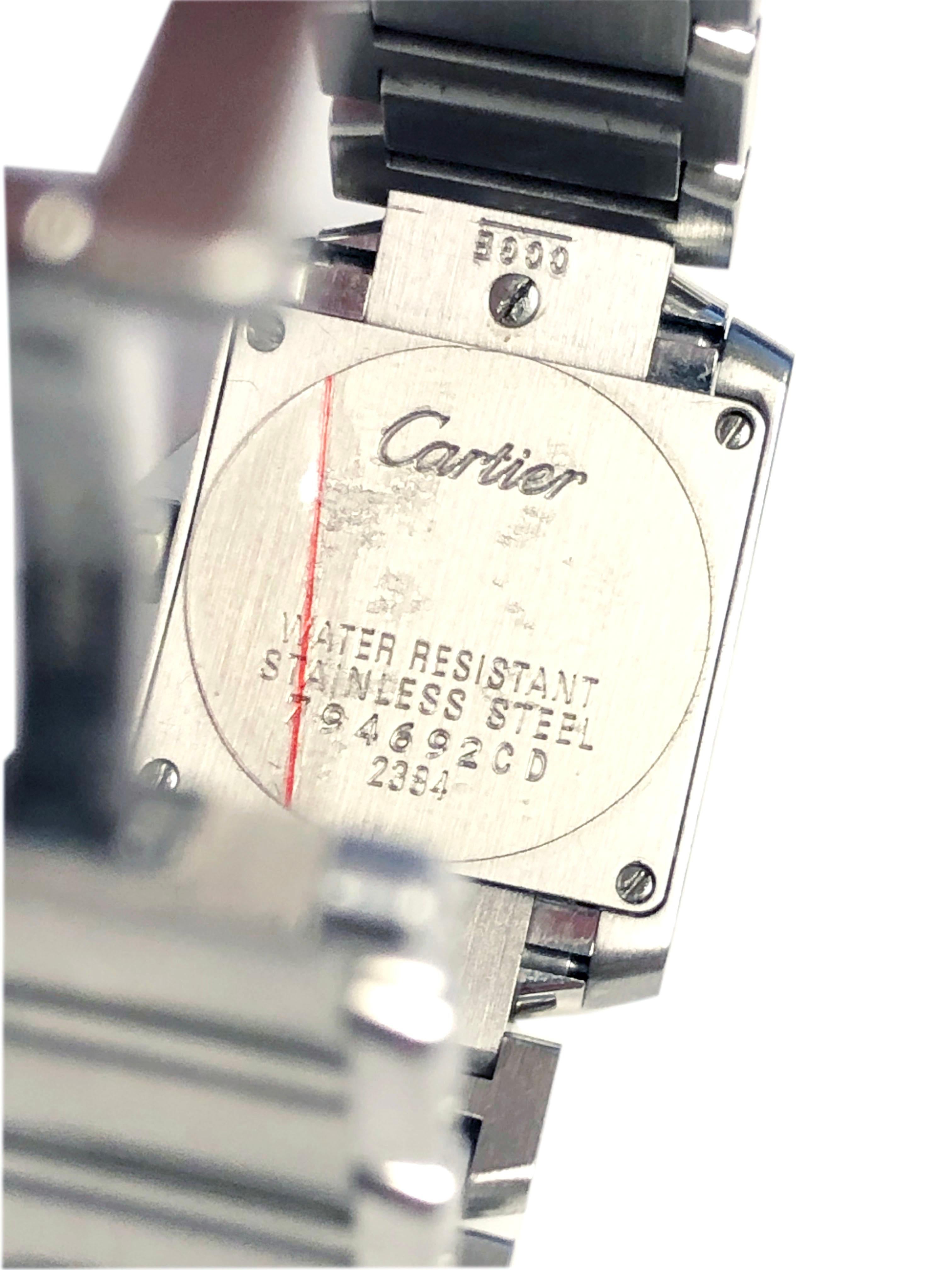 Cartier Ladies Stainless Steel Tank Francaise Quartz Wristwatch In Excellent Condition In Chicago, IL