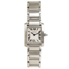 Cartier Ladies Stainless Steel Tank Francaise Quartz Wristwatch