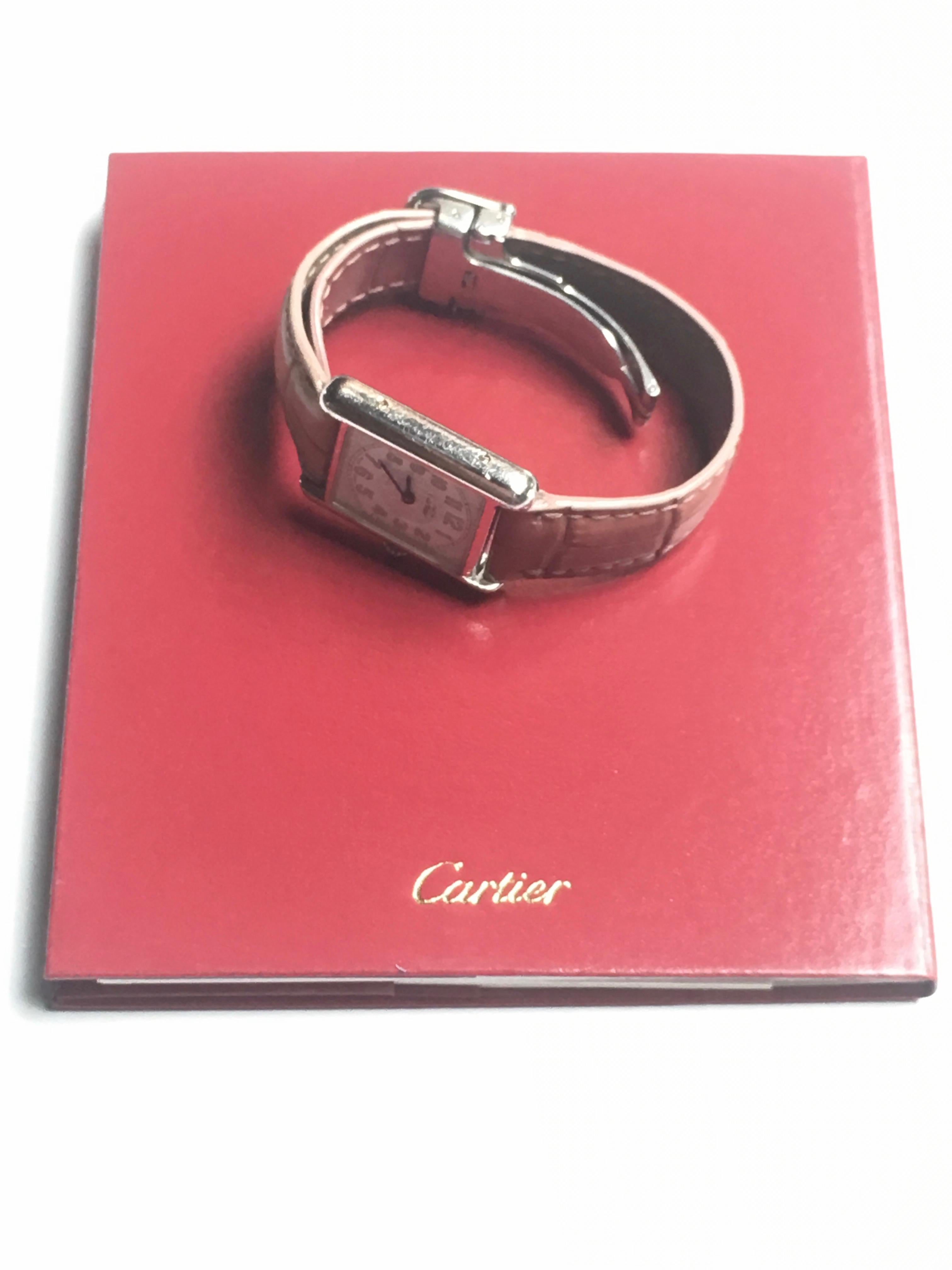 Cartier Ladies Sterling Silver Must de Cartier Tank Quartz Wristwatch 3