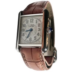 Cartier Ladies Sterling Silver Must de Cartier Tank Quartz Wristwatch