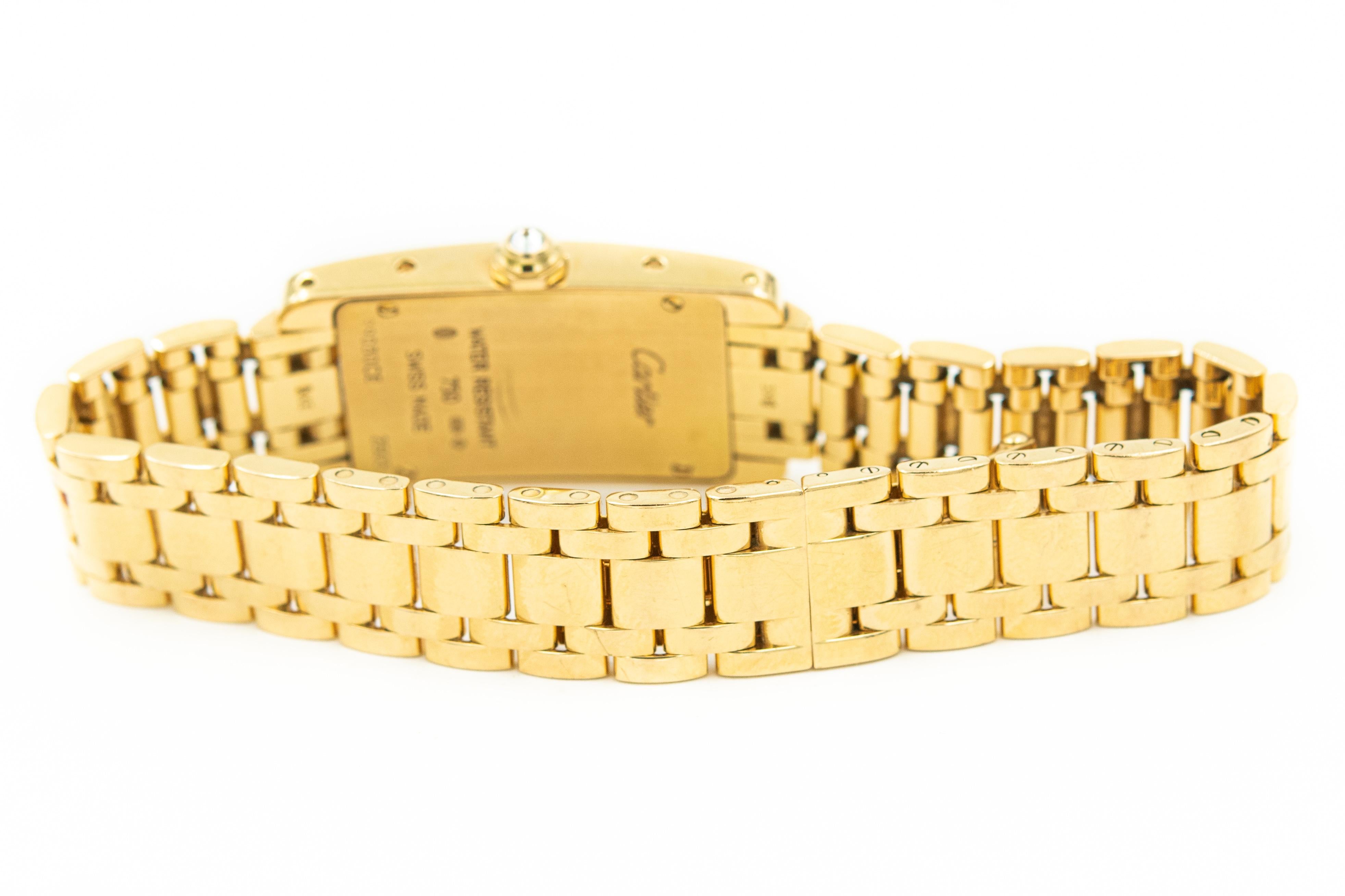 Cartier Ladies Tank Americane 18k Yellow Gold Wrist Watch Bracelet Ref. 2503 1