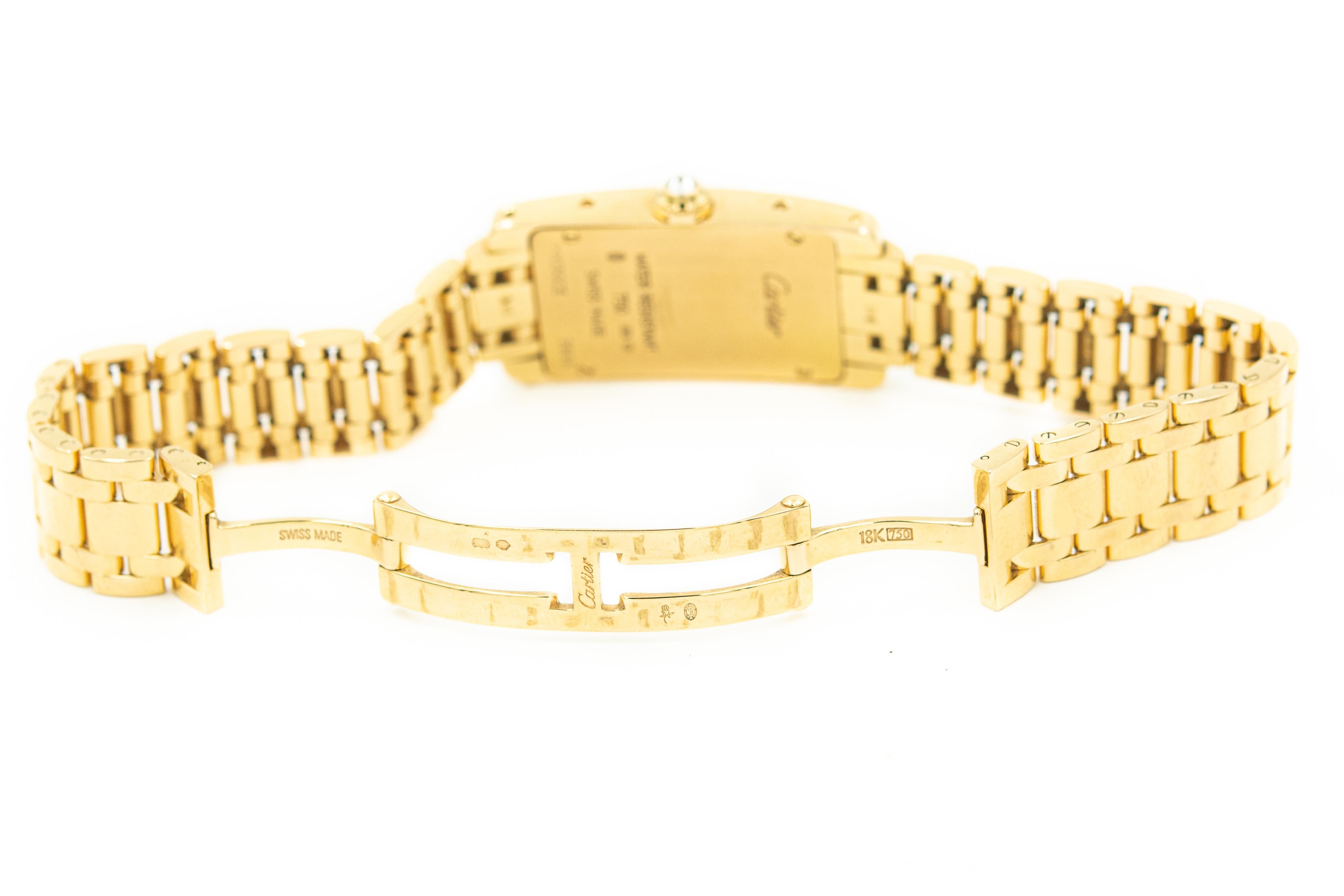 Cartier Ladies Tank Americane 18k Yellow Gold Wrist Watch Bracelet Ref. 2503 2