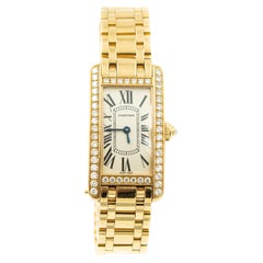 Cartier Ladies Tank Americane 18k Yellow Gold Wrist Watch Bracelet Ref. 2503