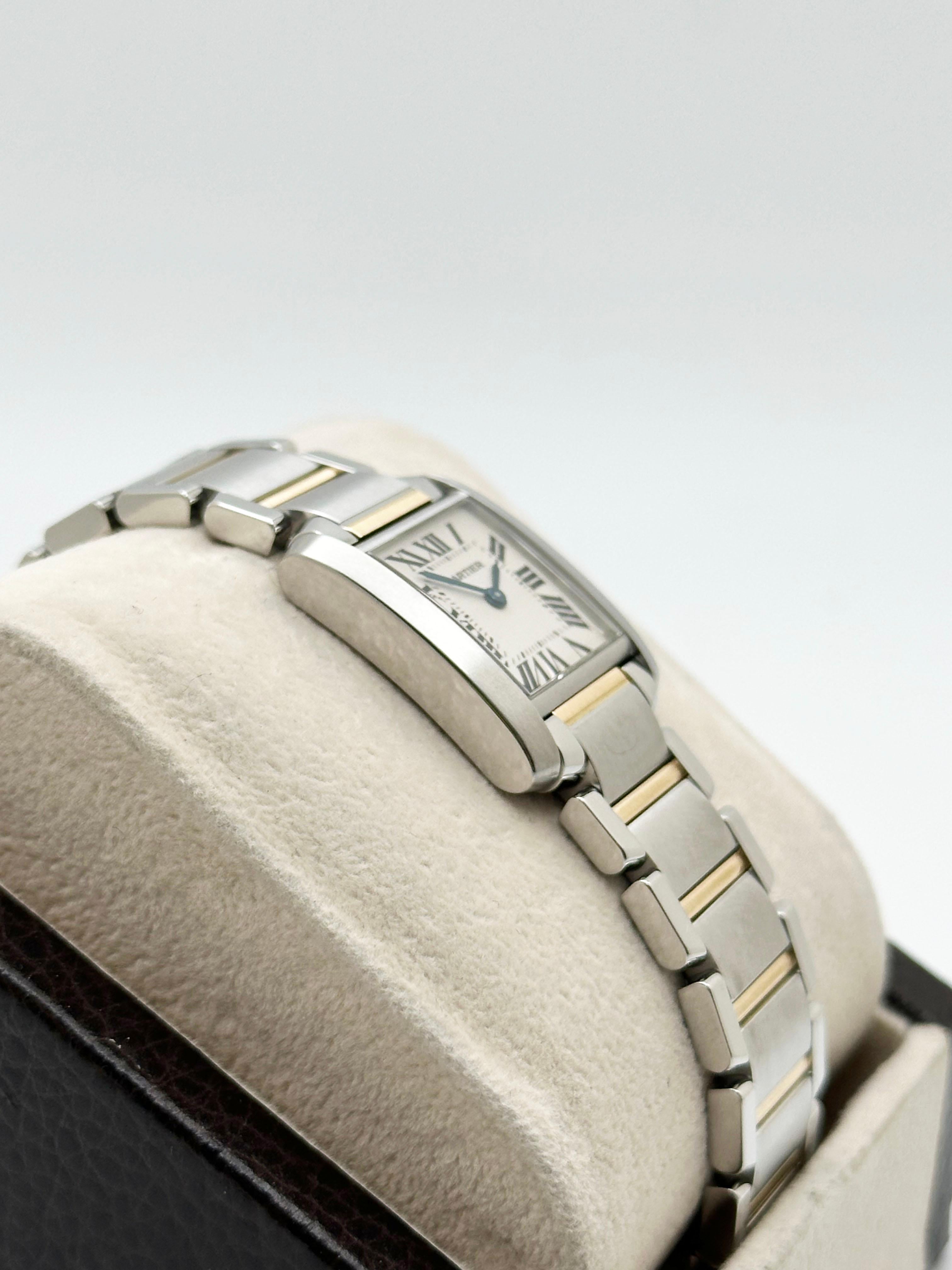 Cartier Tank Francaise Réf. 2384 Or jaune 18 carats acier inoxydable pour femmes 1
