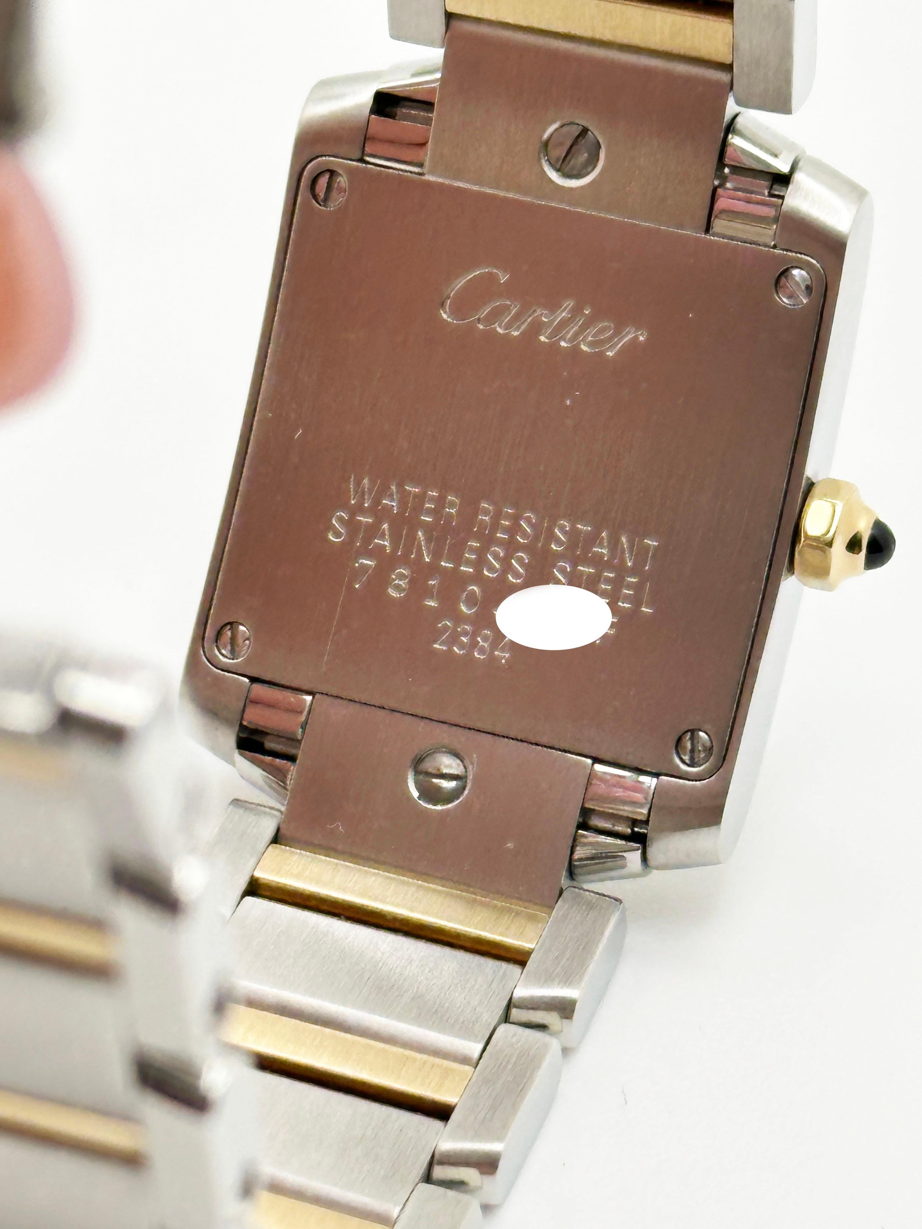 Cartier Tank Francaise Réf. 2384 Or jaune 18 carats acier inoxydable pour femmes 3